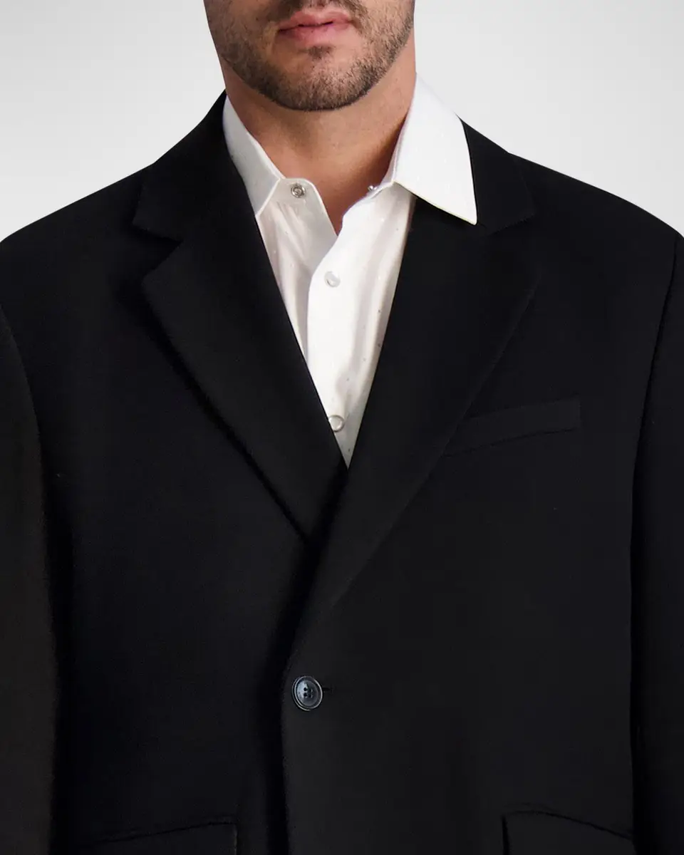 Karl Lagerfeld Paris White Label Men's One-Button Top Coat | Thumbnail 2 Karl Lagerfeld Paris White Label Men's One-Button Top Coat | Thumbnail 2