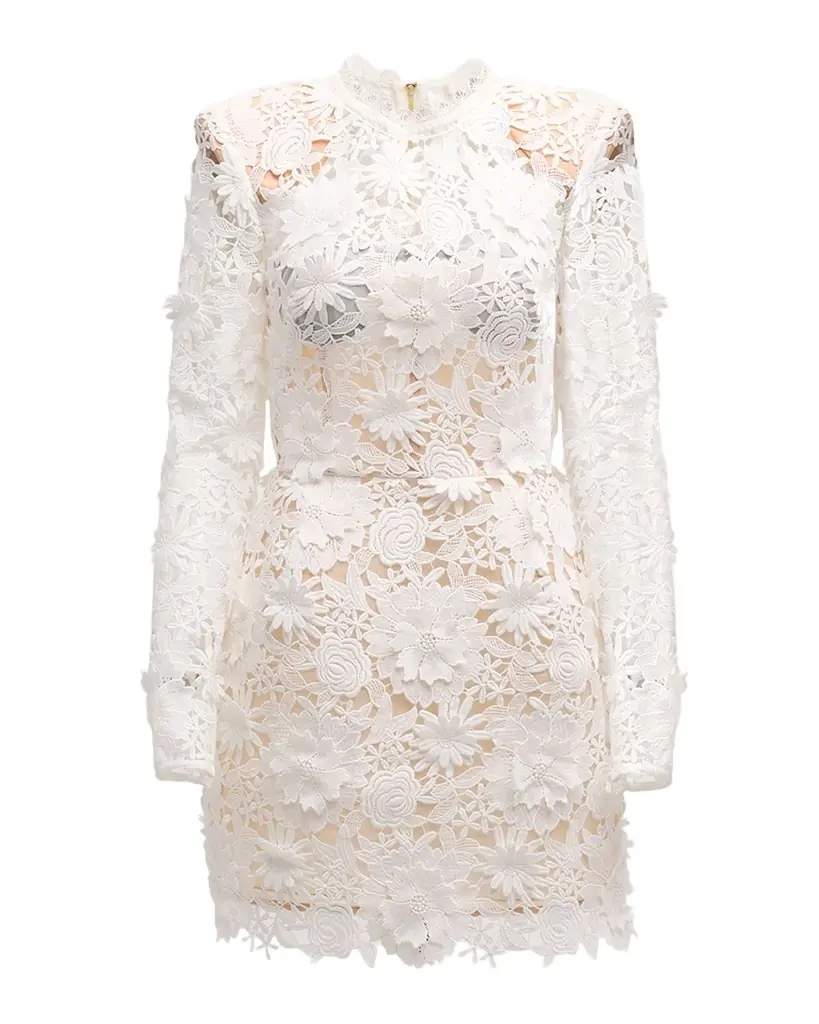 Bronx Banco Maia Floral-Lace A-Line Mini Dress | Image 1 Bronx Banco Maia Floral-Lace A-Line Mini Dress | Image 1