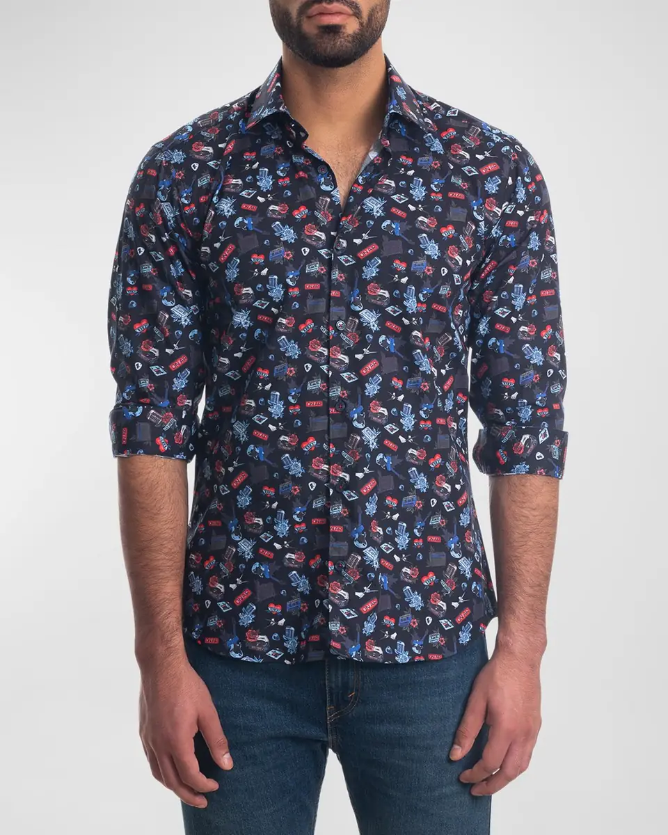Jared Lang Men's Printed Button-Down Shirt | Thumbnail 2