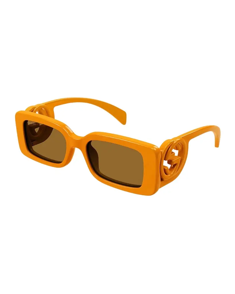 Gucci Monochrome GG Rectangle Acetate Sunglasses | Image 1 Gucci Monochrome GG Rectangle Acetate Sunglasses | Image 1