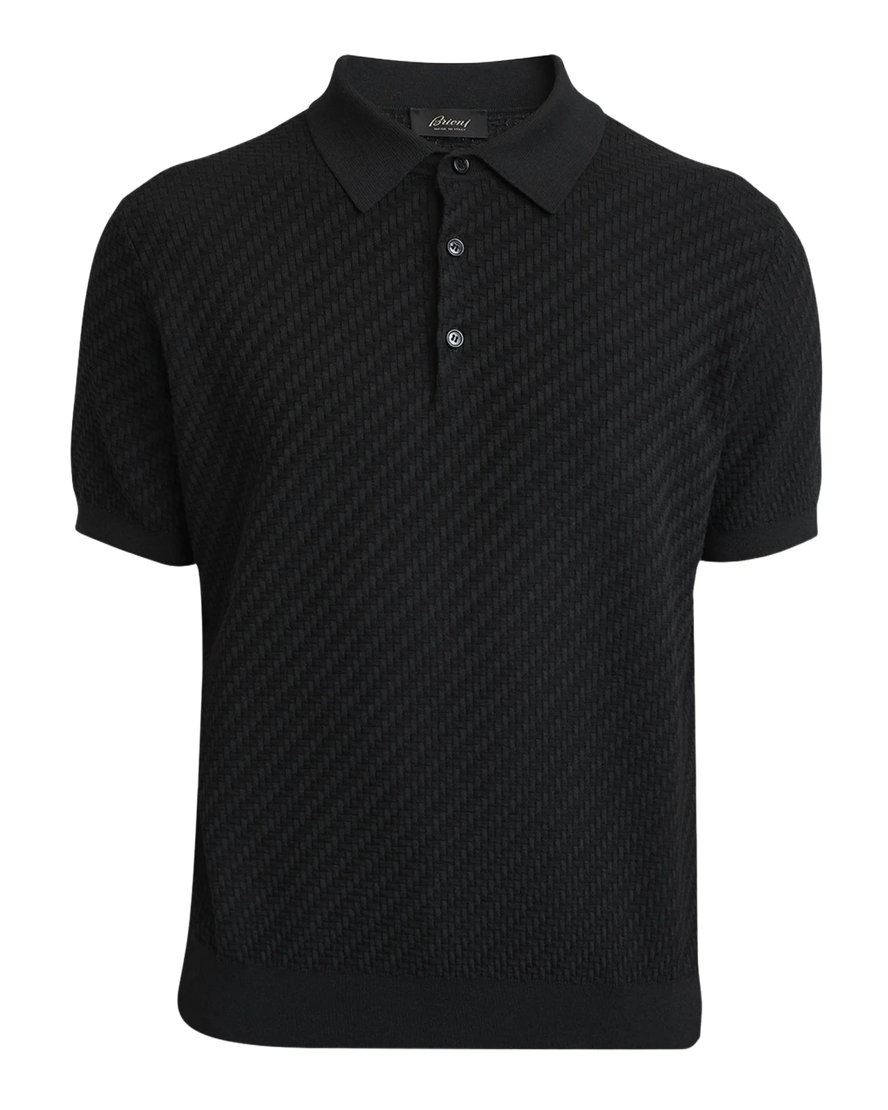 Men's Basketweave Stitch Polo Sweater Men's Basketweave Stitch Polo Sweater