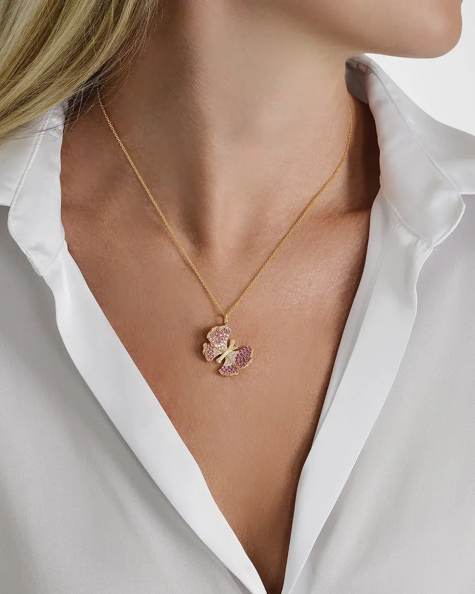 Cubic Zirconia Butterfly Necklace