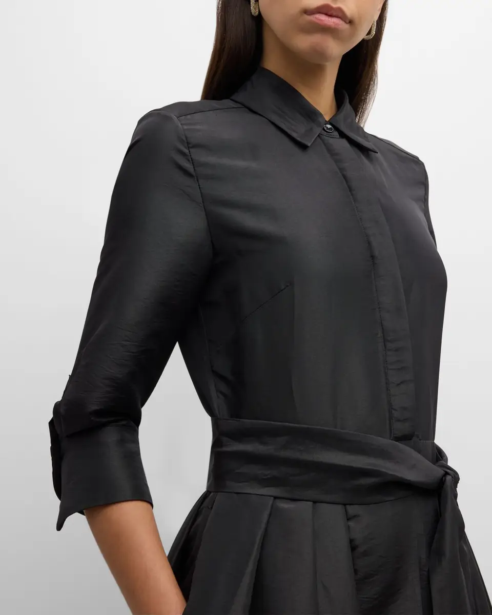 Simkhai Julip Pleated 3/4-Sleeve Shirt Gown | Thumbnail 4