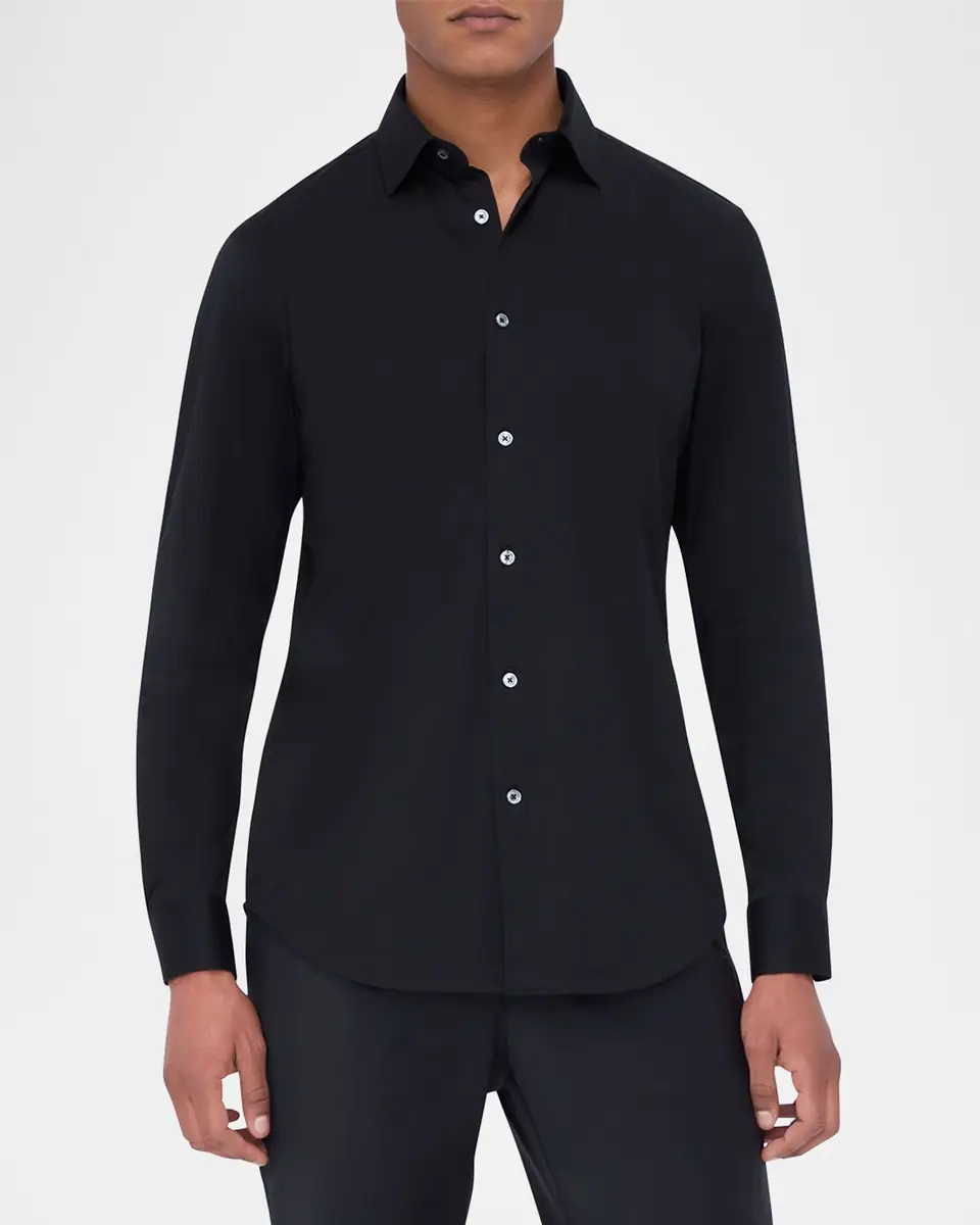 Bugatchi Men's OoohCotton James Solid Sport Shirt | Thumbnail 3