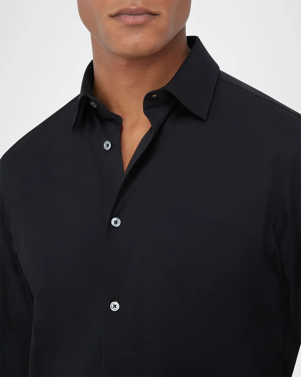 Bugatchi Men's OoohCotton James Solid Sport Shirt | Thumbnail 4