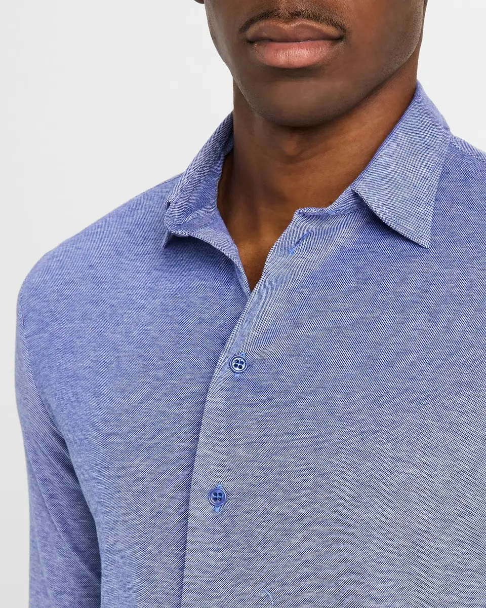 Emporio Armani Men's Pique Jersey Micro-Dot Sport Shirt | Thumbnail 4 Emporio Armani Men's Pique Jersey Micro-Dot Sport Shirt | Thumbnail 4
