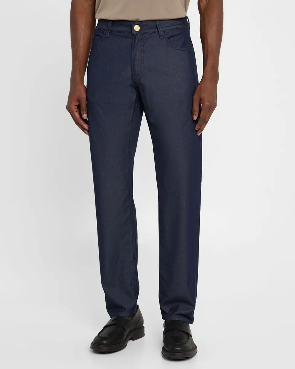 Giorgio Armani Men's Cotton-Silk 5-Pocket Pants | Thumbnail 3 Giorgio Armani Men's Cotton-Silk 5-Pocket Pants | Thumbnail 3