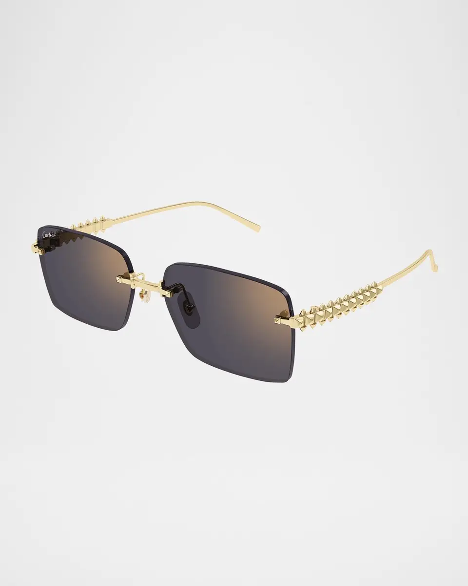 Cartier Rimless Metal Rectangle Sunglasses | Thumbnail 2