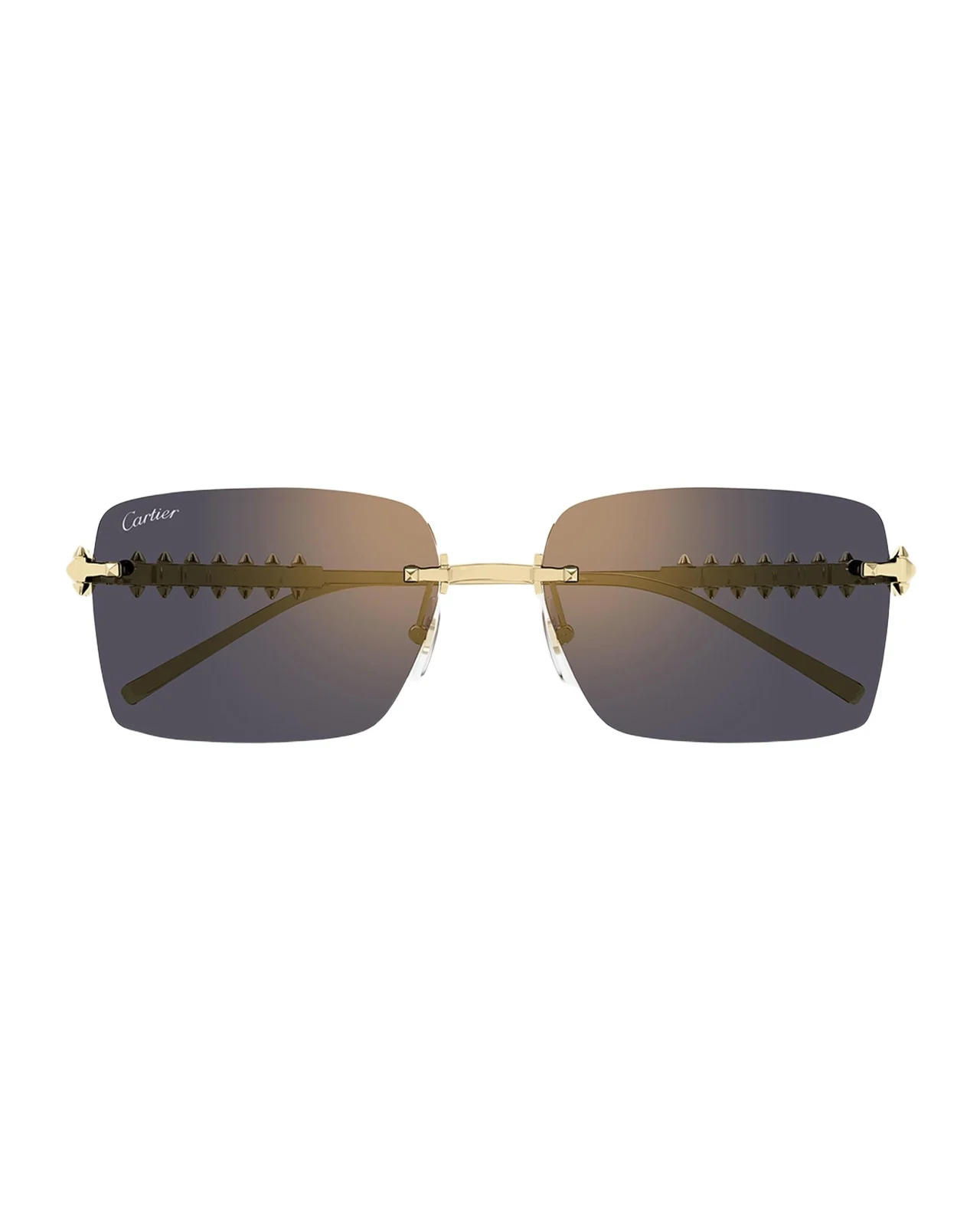 Cartier Rimless Metal Rectangle Sunglasses