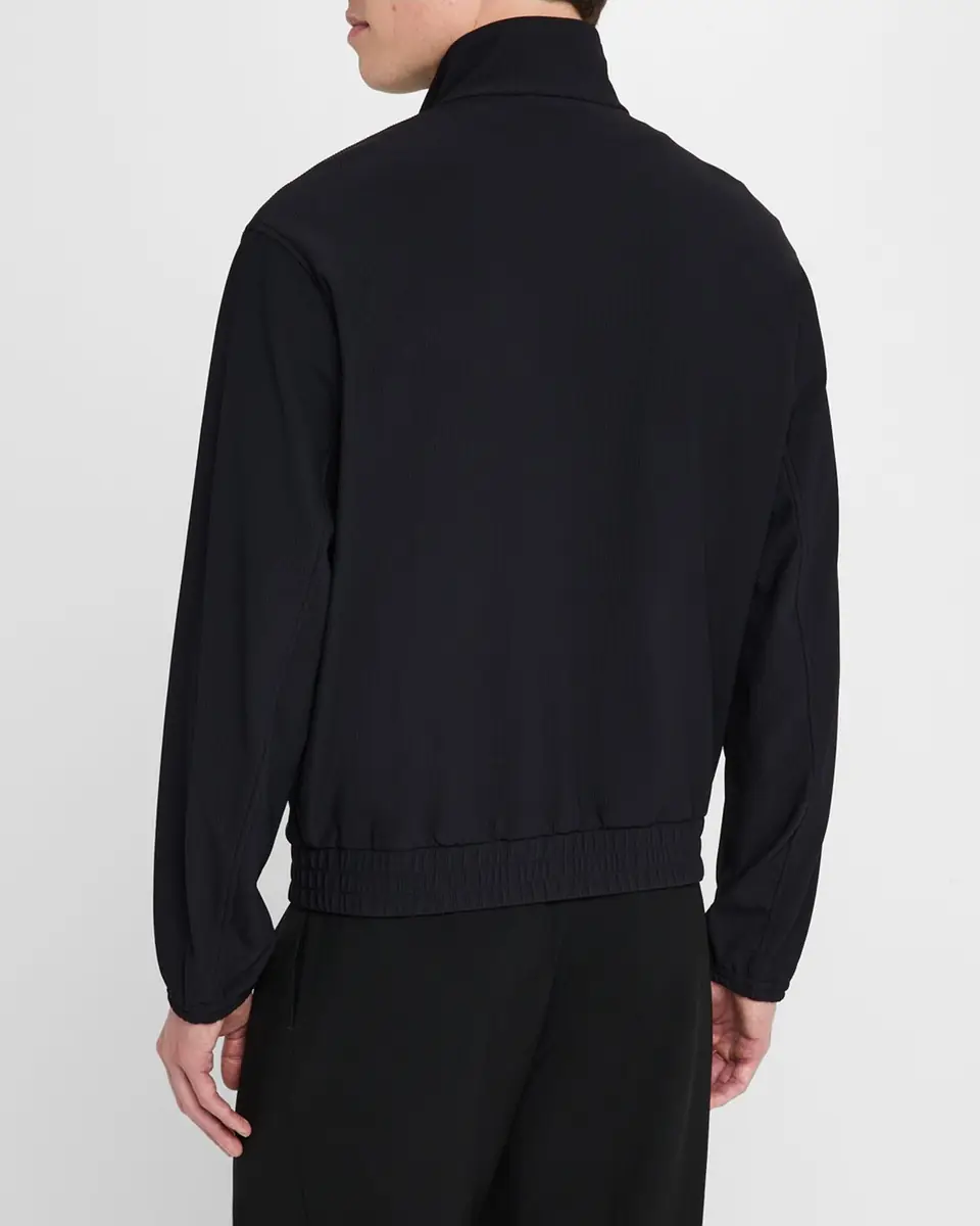 Emporio Armani Men's Nylon Stretch Ribbed Bomber Jacket | Thumbnail 2 Emporio Armani Men's Nylon Stretch Ribbed Bomber Jacket | Thumbnail 2