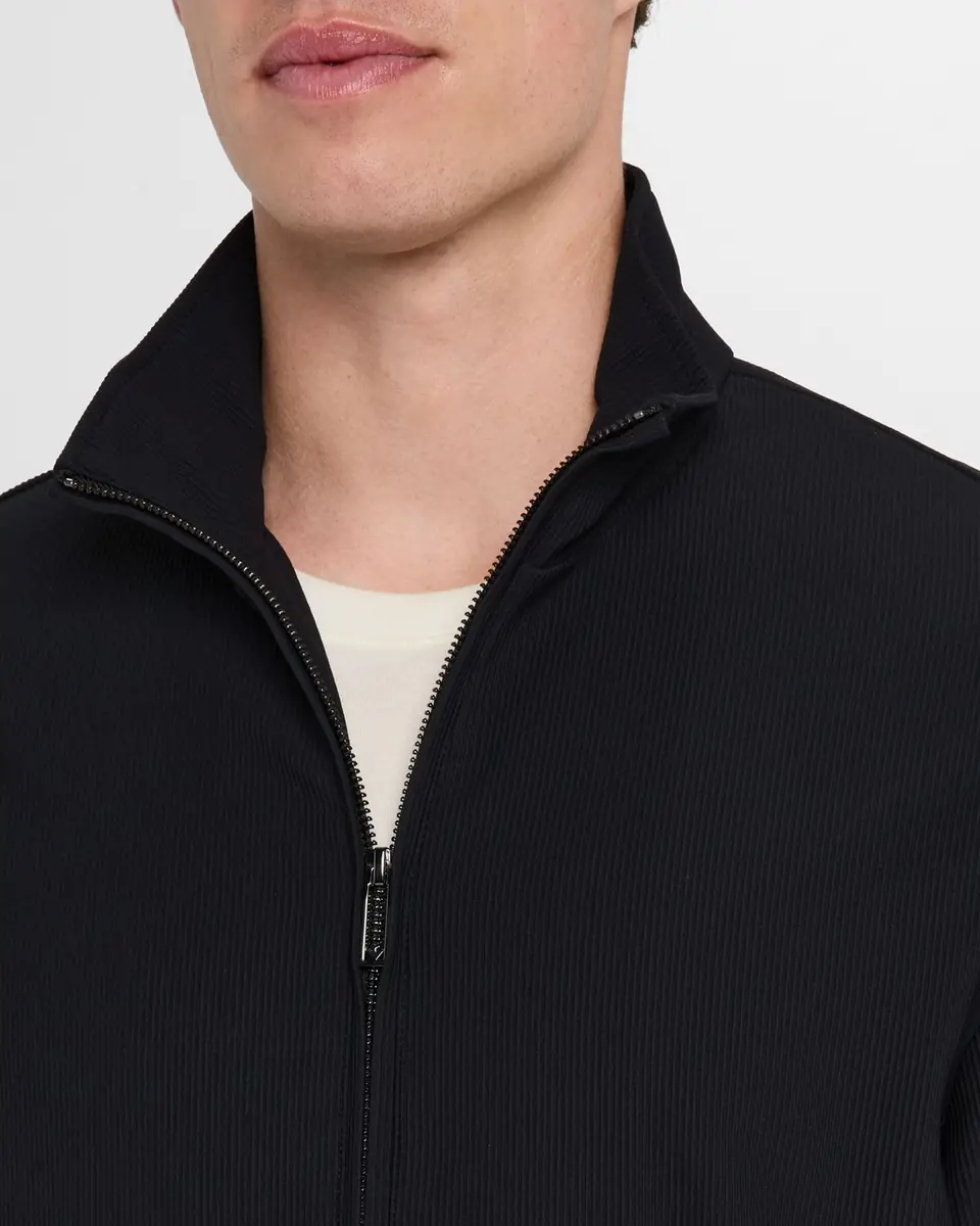 Emporio Armani Men's Nylon Stretch Ribbed Bomber Jacket | Thumbnail 4 Emporio Armani Men's Nylon Stretch Ribbed Bomber Jacket | Thumbnail 4