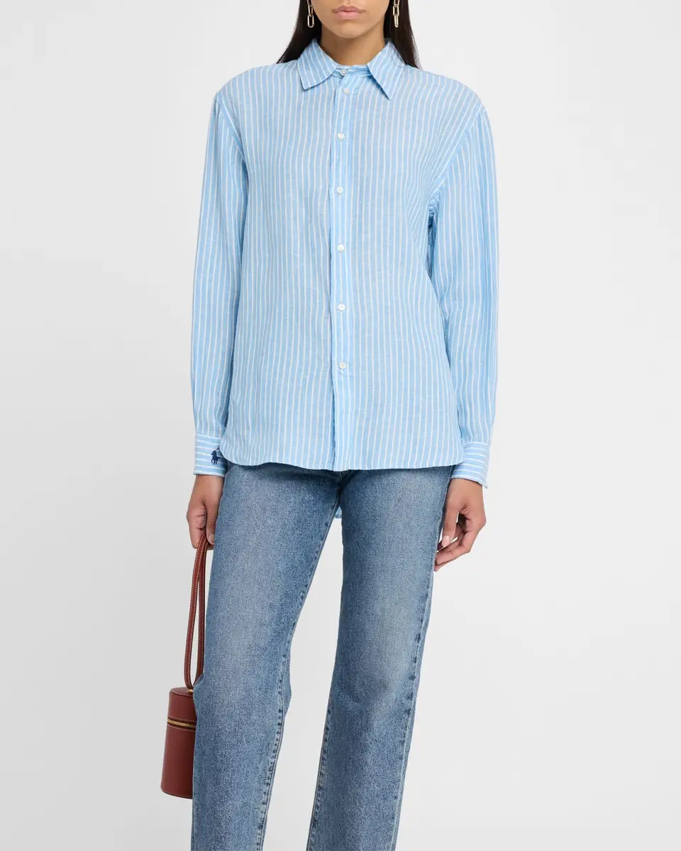 Polo Ralph Lauren Oversized-Fit Striped Linen Shirt | Thumbnail 3 Polo Ralph Lauren Oversized-Fit Striped Linen Shirt | Thumbnail 3