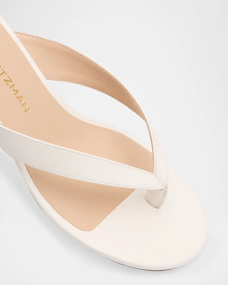 Stuart Weitzman Rio Leather Kitten-Heel Thong Sandals | Thumbnail 5