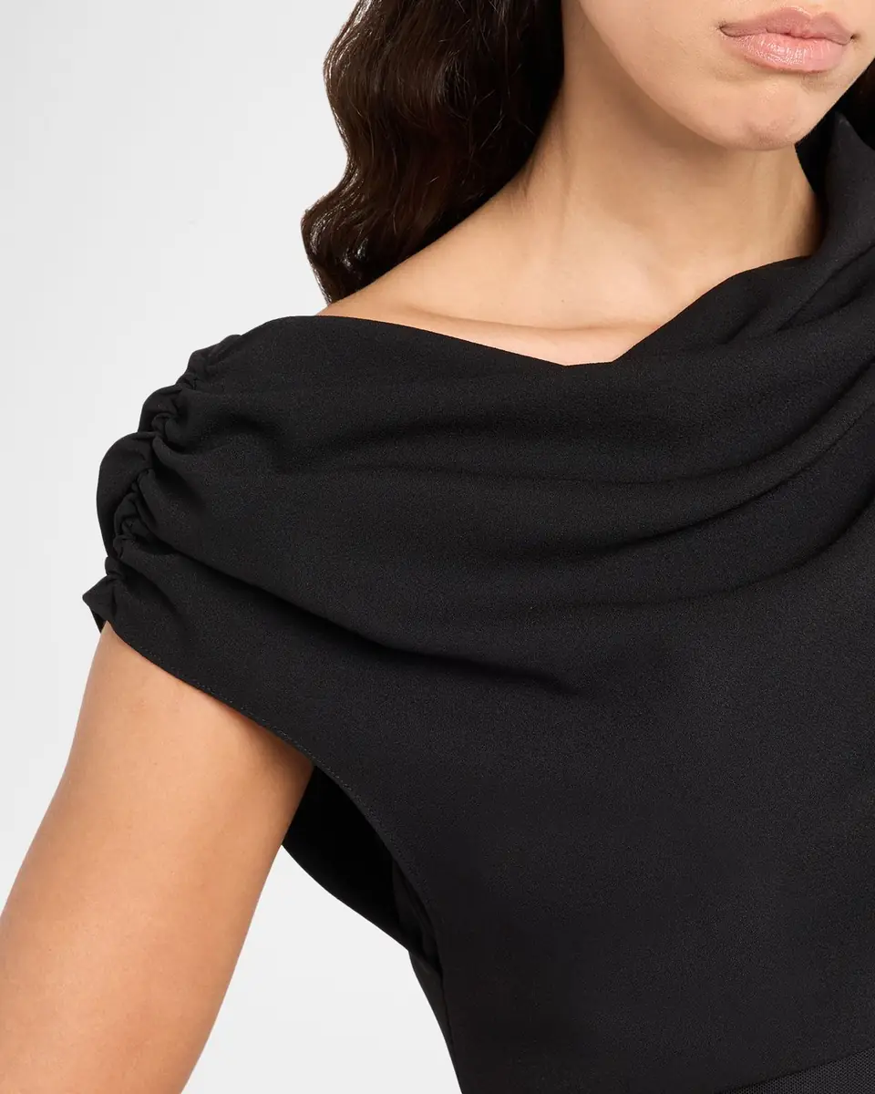 Aidan Mattox Draped One-Shoulder Jersey Knit Midi Dress | Thumbnail 4 Aidan Mattox Draped One-Shoulder Jersey Knit Midi Dress | Thumbnail 4