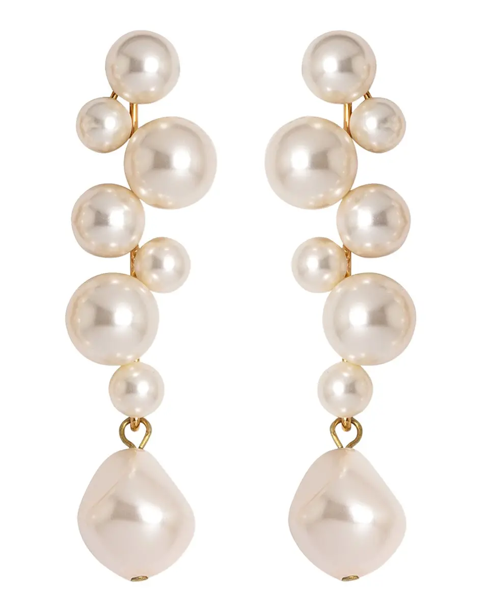 Jennifer Behr Margaritari Earrings with Pearly Crystals | Thumbnail 2