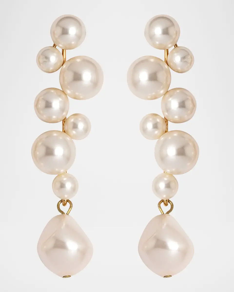 Jennifer Behr Margaritari Earrings with Pearly Crystals | Thumbnail 3