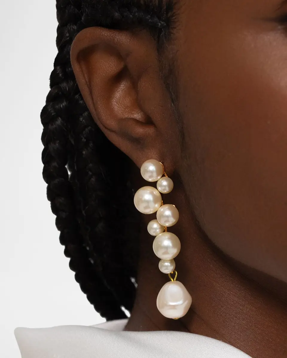 Jennifer Behr Margaritari Earrings with Pearly Crystals | Image 1 Jennifer Behr Margaritari Earrings with Pearly Crystals | Image 1