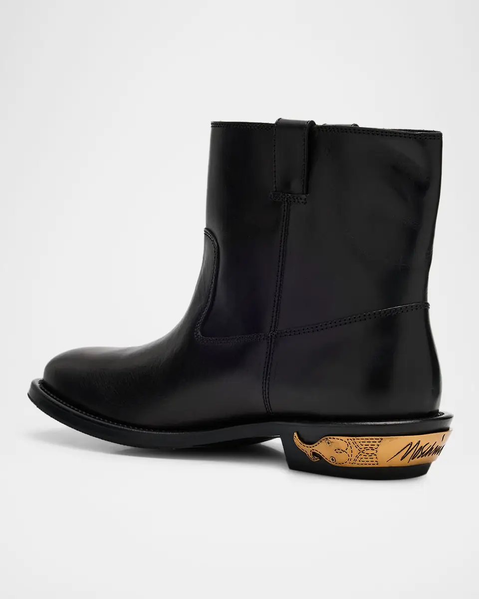 MOSCHINO Men's Berlin Leather Ankle Boots | Thumbnail 3 MOSCHINO Men's Berlin Leather Ankle Boots | Thumbnail 3
