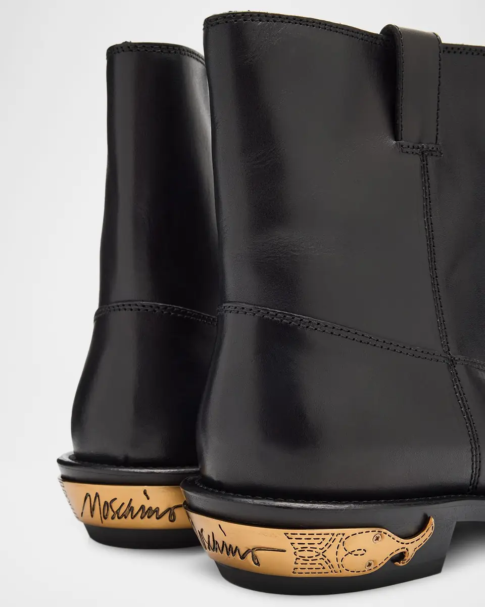 MOSCHINO Men's Berlin Leather Ankle Boots | Thumbnail 4 MOSCHINO Men's Berlin Leather Ankle Boots | Thumbnail 4