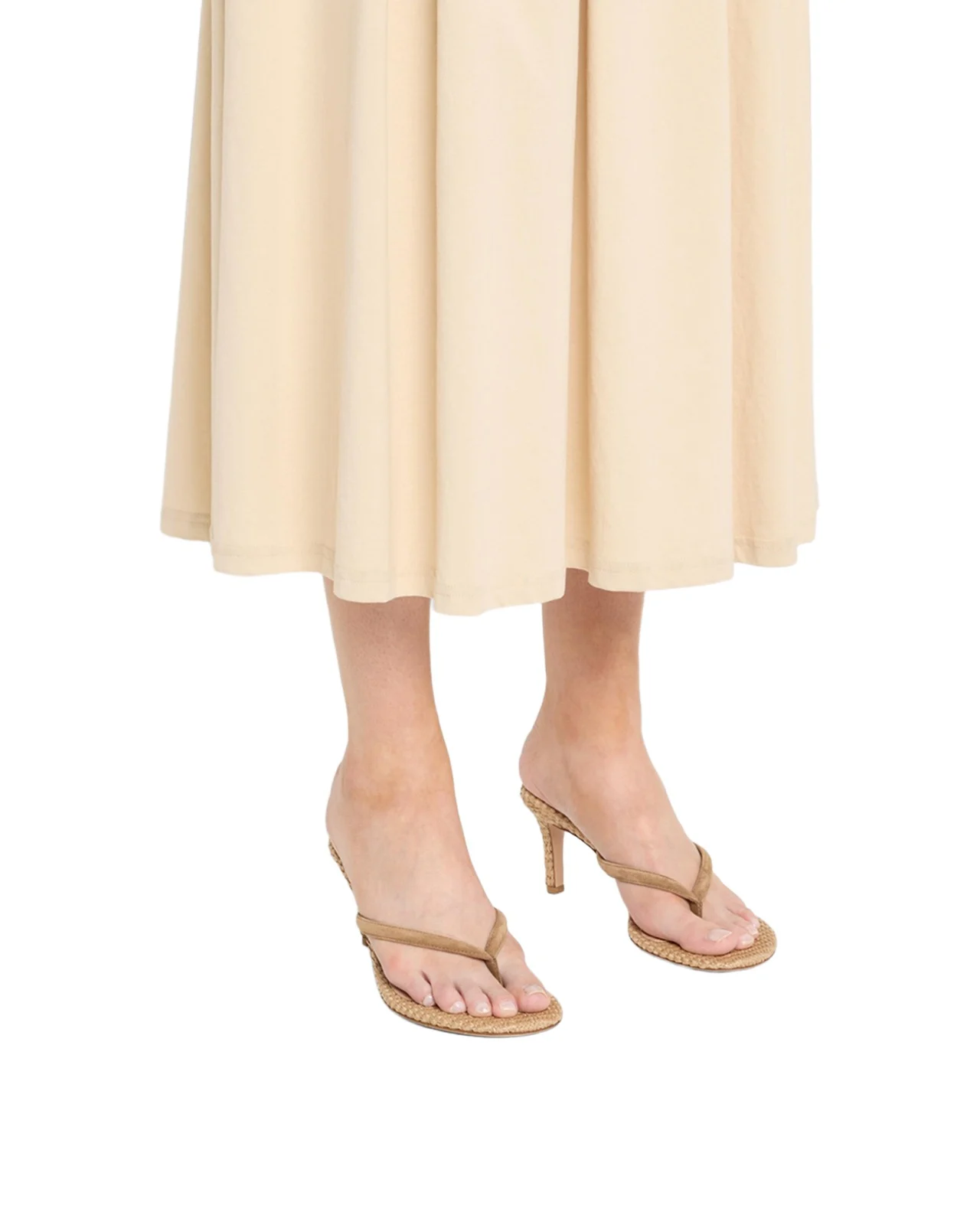 Suede Raffia Heeled Thong Sandals Suede Raffia Heeled Thong Sandals