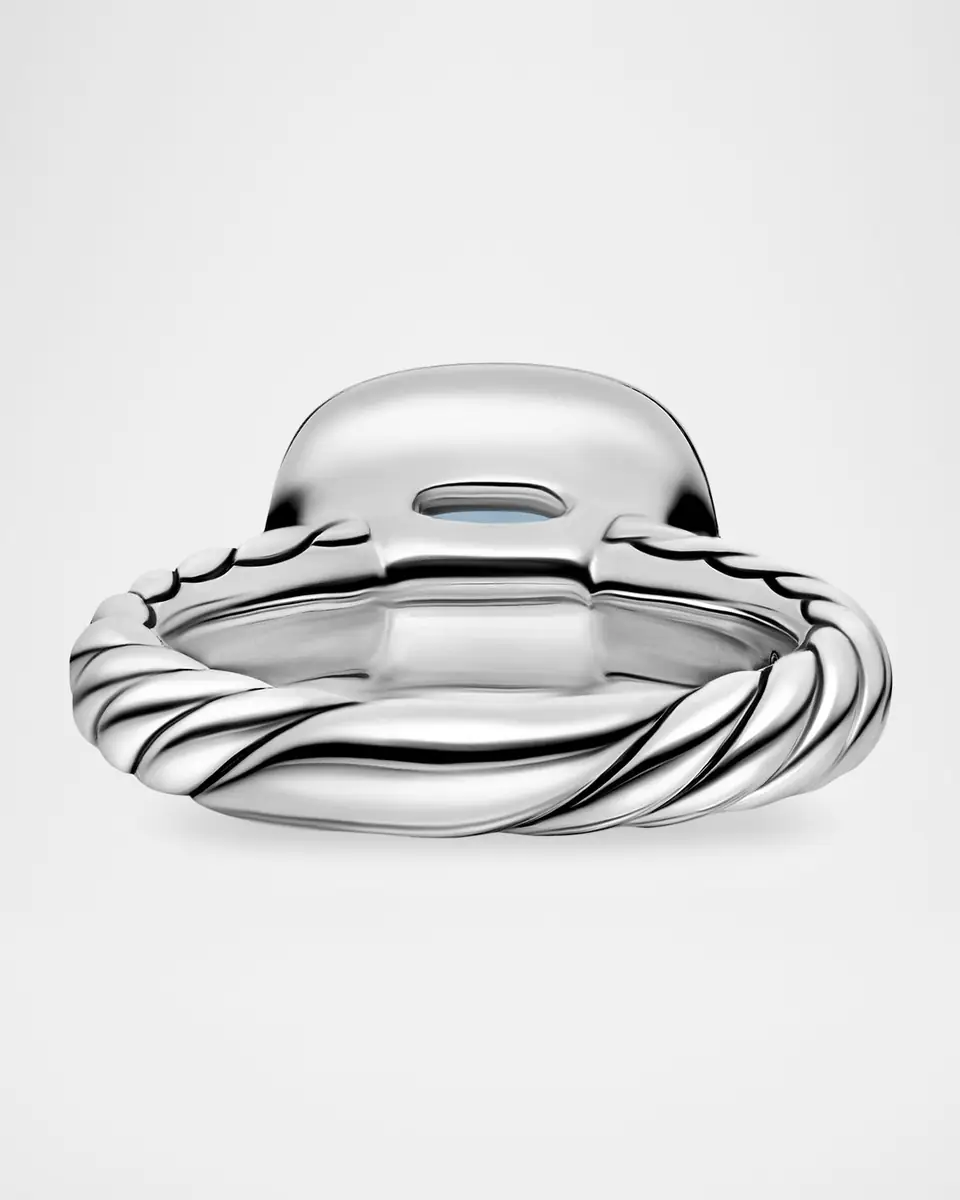 David Yurman DY Mercer Color Stone Ring with Sky Blue Topaz in Silver and 18K Gold, 10mm, Size 5 | Thumbnail 3 David Yurman DY Mercer Color Stone Ring with Sky Blue Topaz in Silver and 18K Gold, 10mm, Size 5 | Thumbnail 3
