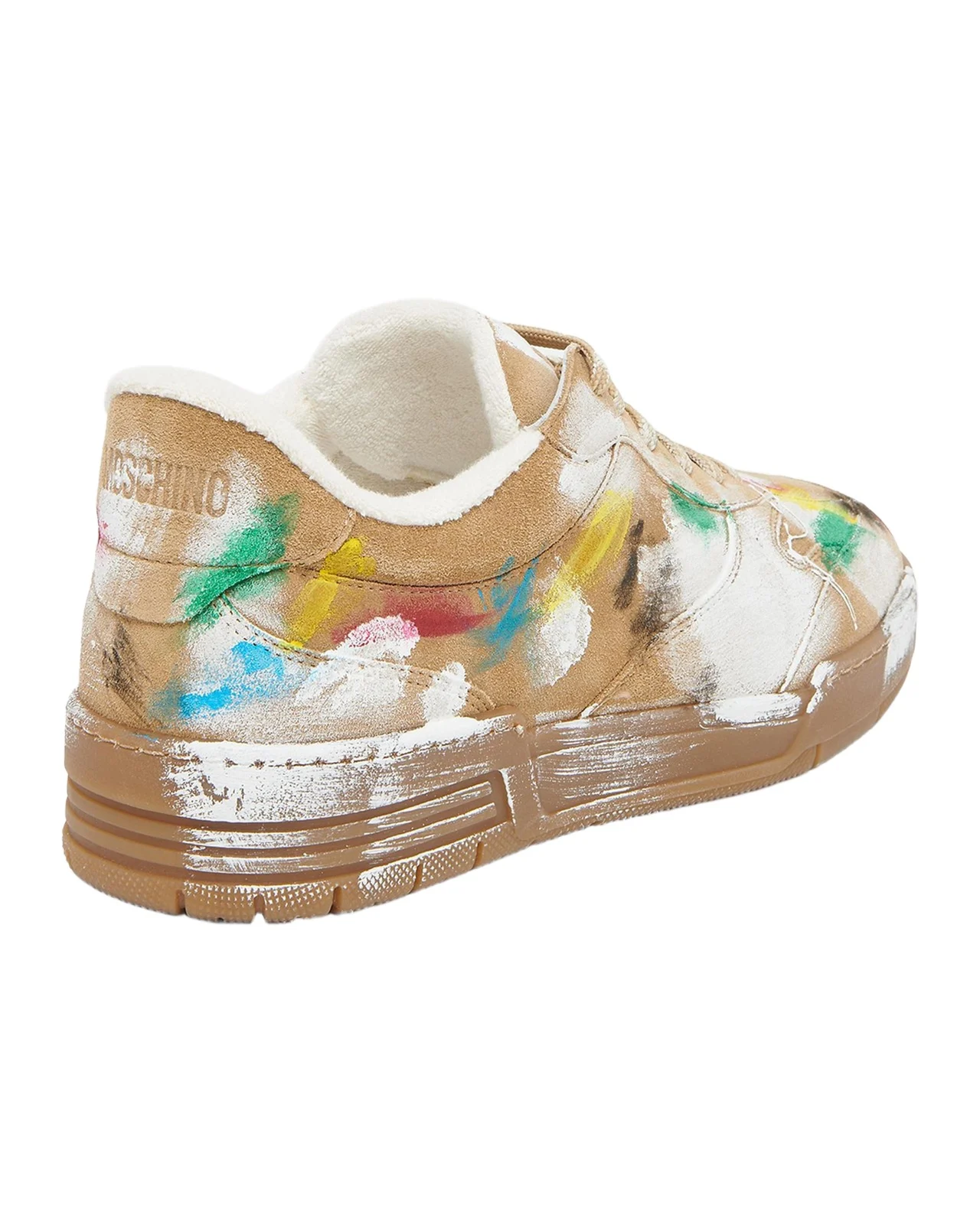 MOSCHINO Men's Hand-Painted Suede Sneakers