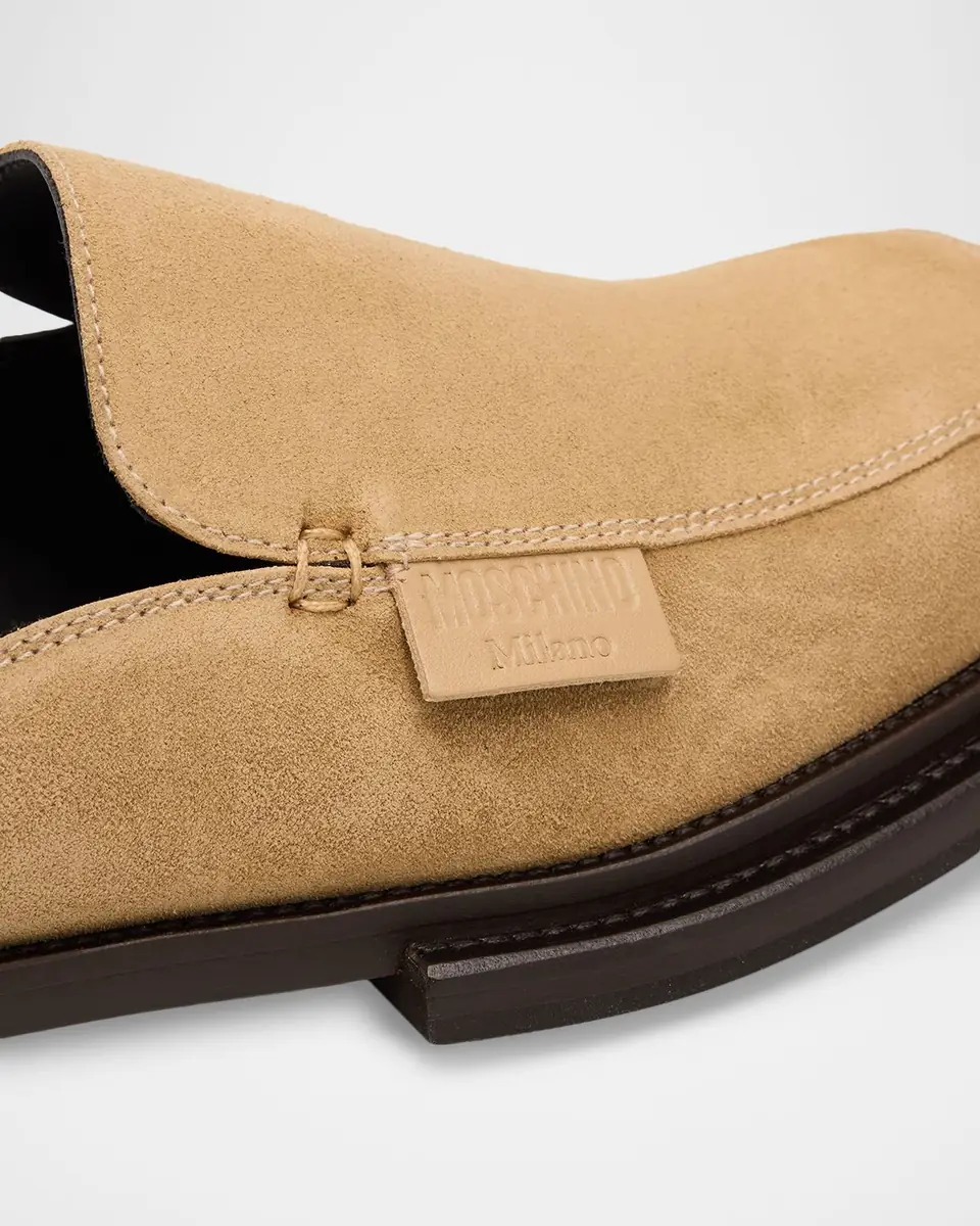 MOSCHINO Men's Suede Loafer Mules | Thumbnail 2 MOSCHINO Men's Suede Loafer Mules | Thumbnail 2