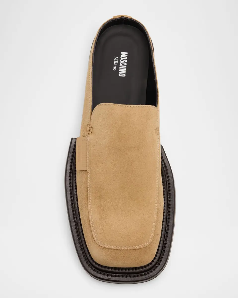MOSCHINO Men's Suede Loafer Mules | Thumbnail 3 MOSCHINO Men's Suede Loafer Mules | Thumbnail 3