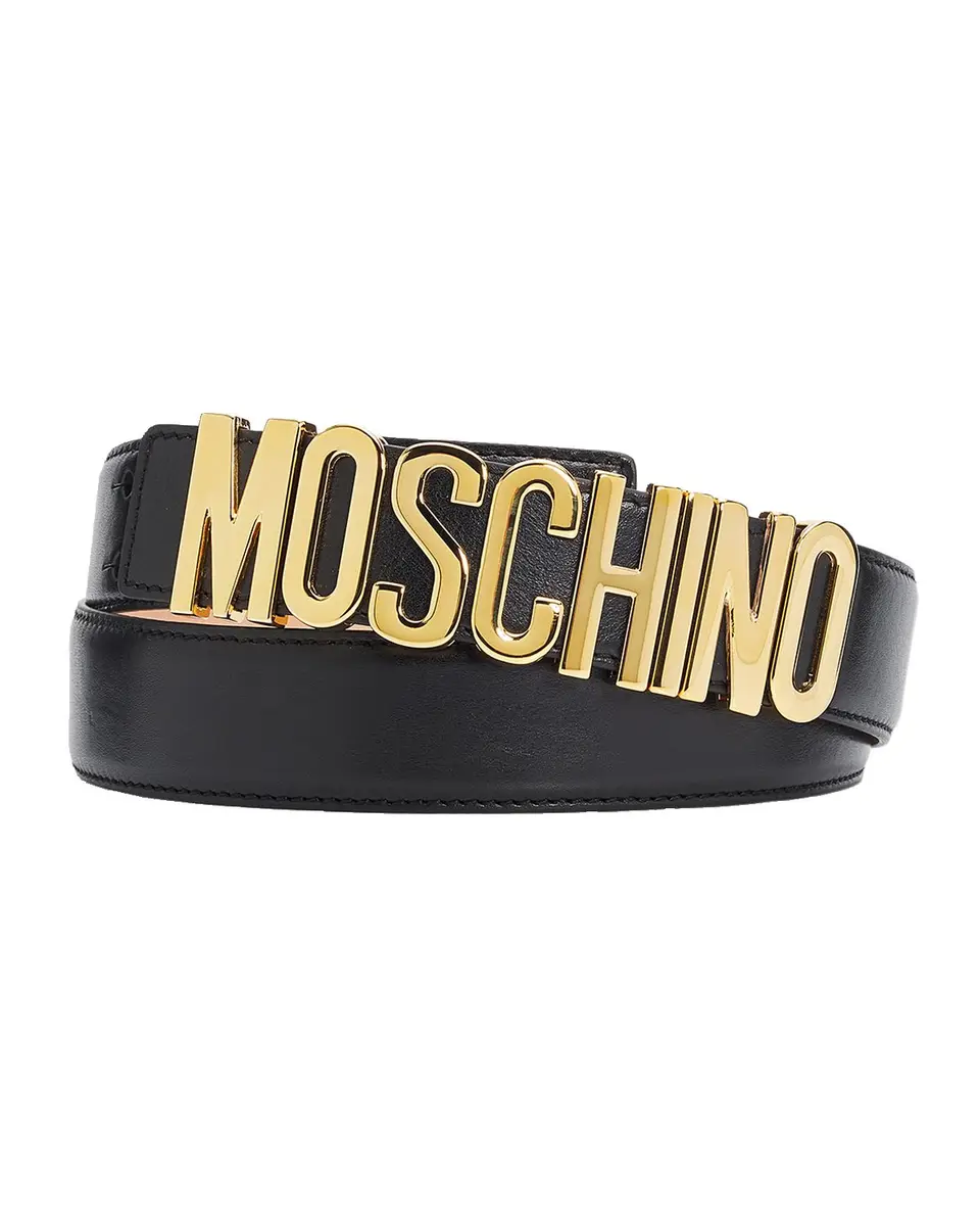 MOSCHINO Men's Lettering Logo Leather Belt | Thumbnail 2