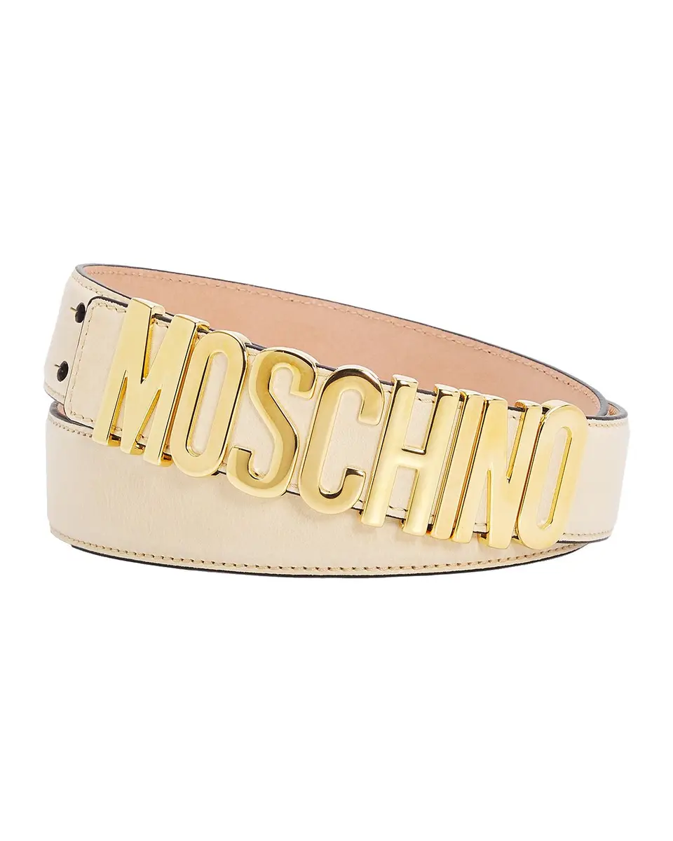 MOSCHINO Men's Lettering Logo Leather Belt | Thumbnail 2