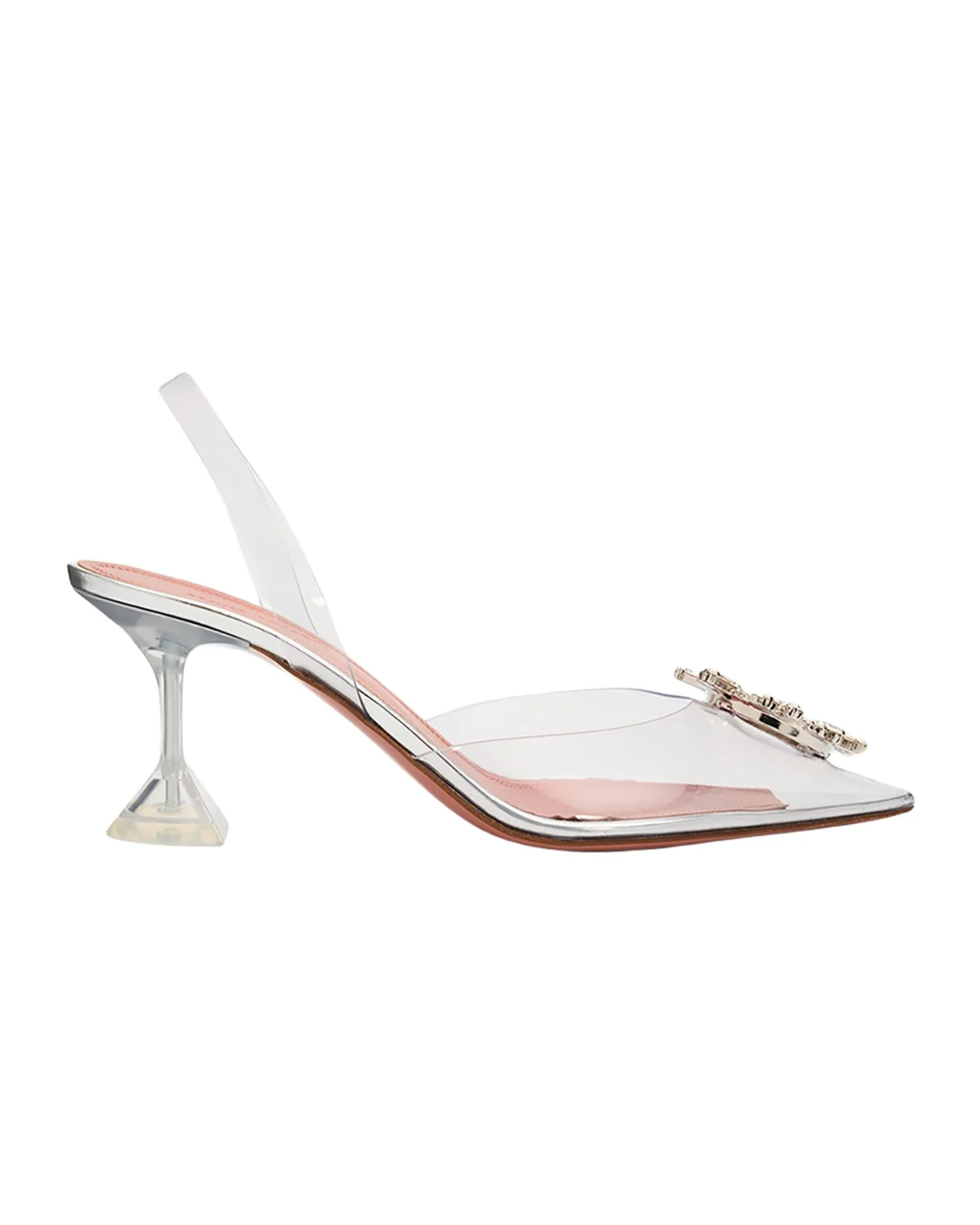 Amina Muaddi Begum Clear Crystal Slingback Pumps