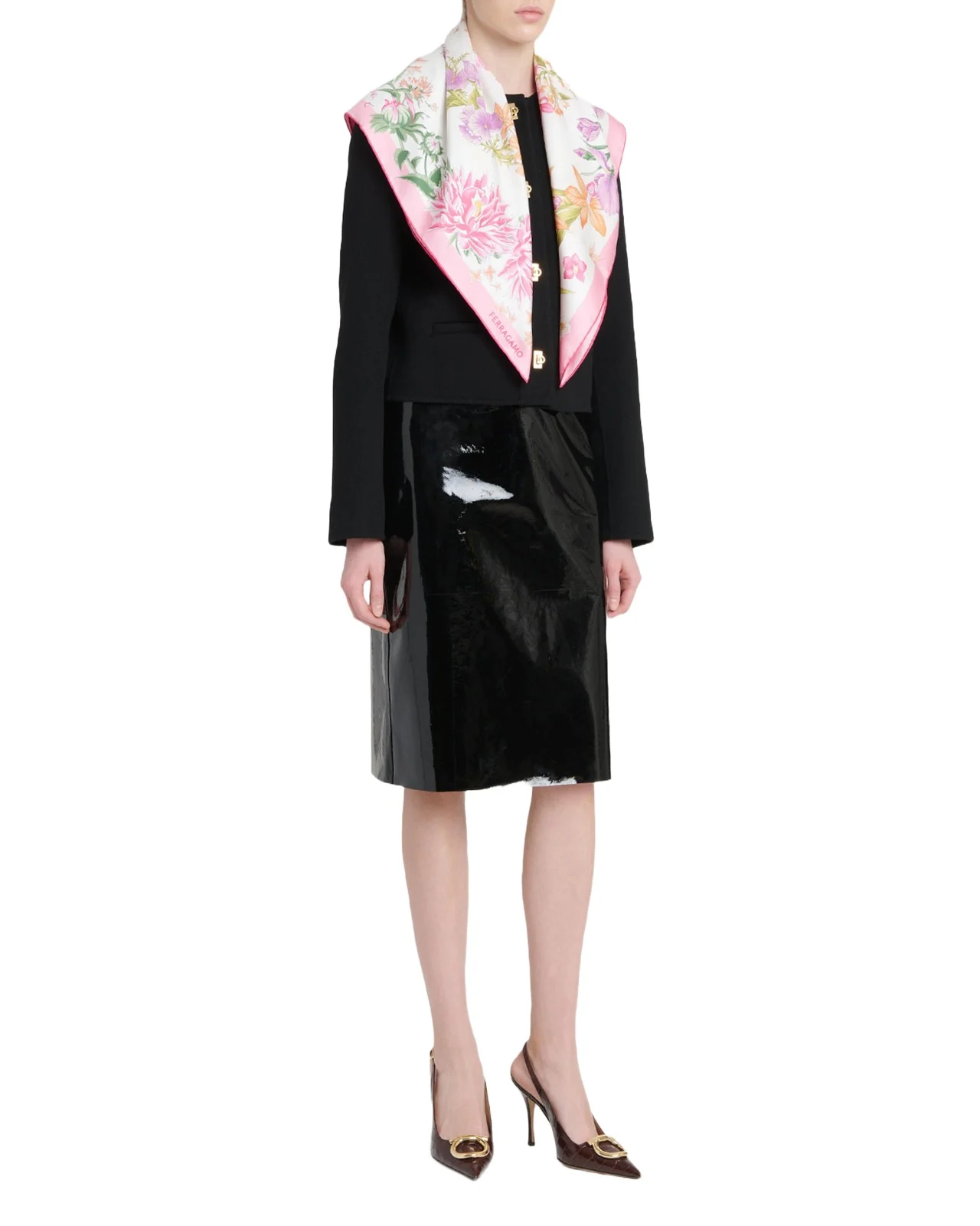 Ferragamo Spring-Print Silk Scarf