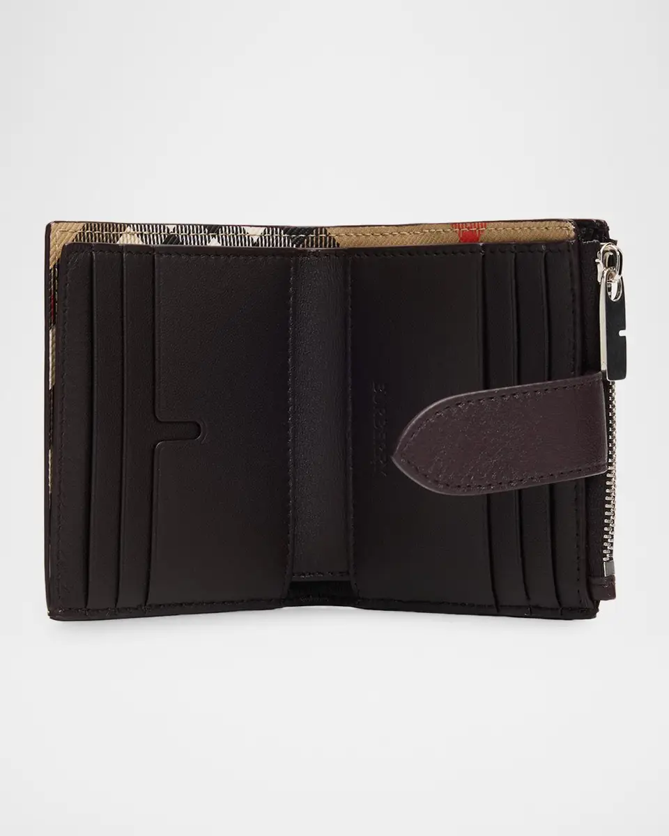 Burberry Men's Pop Check Leather Bifold Zip Wallet | Thumbnail 3