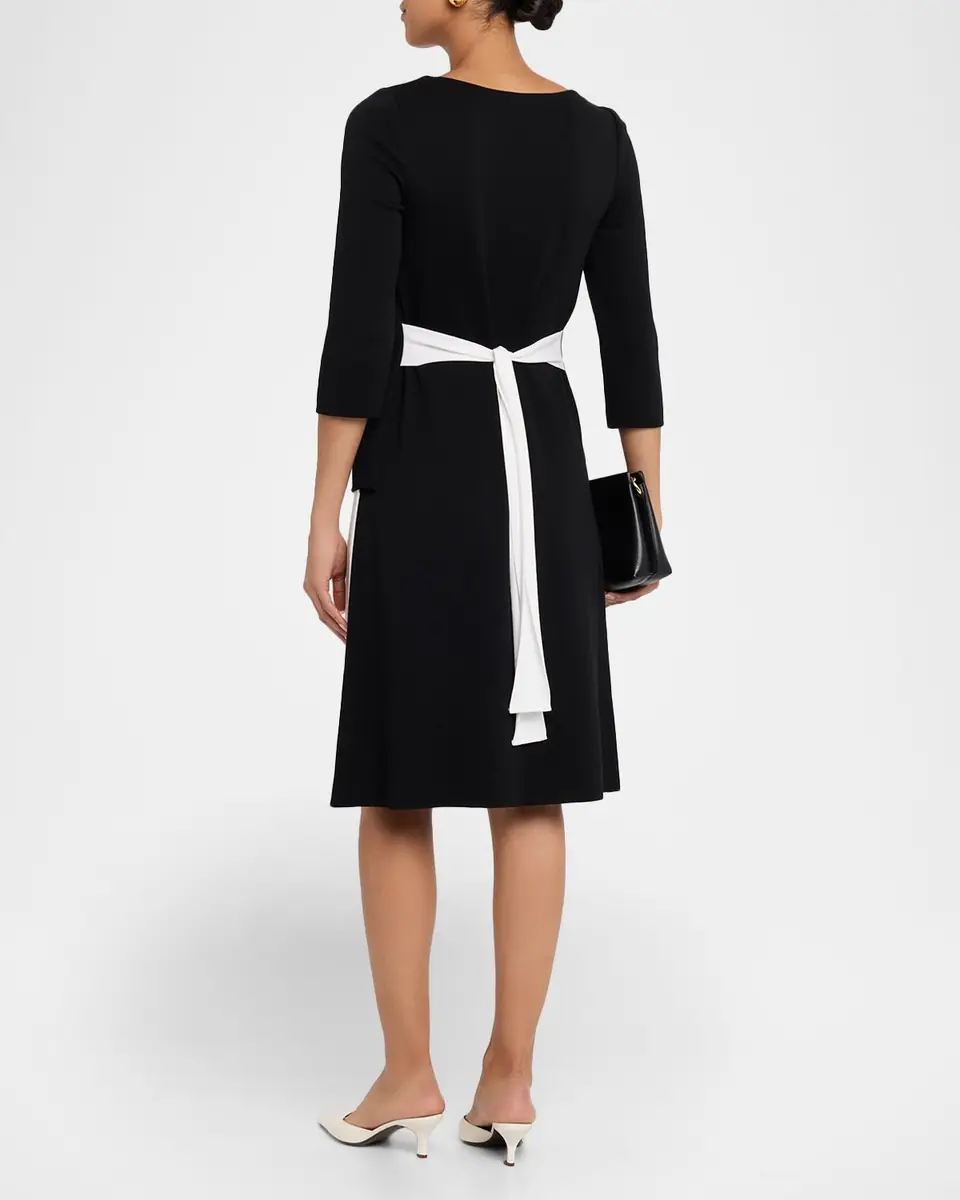 Misook A-Line Colorblock Soft Knit Dress | Thumbnail 2 Misook A-Line Colorblock Soft Knit Dress | Thumbnail 2