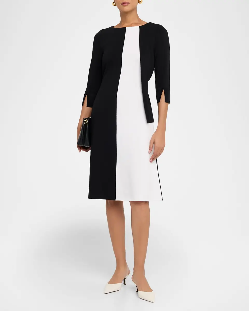 Misook A-Line Colorblock Soft Knit Dress | Thumbnail 3 Misook A-Line Colorblock Soft Knit Dress | Thumbnail 3