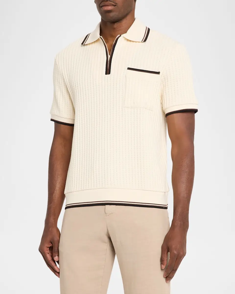 Mackage Men's Estaban Crochet Knit Polo Shirt | Thumbnail 3 Mackage Men's Estaban Crochet Knit Polo Shirt | Thumbnail 3