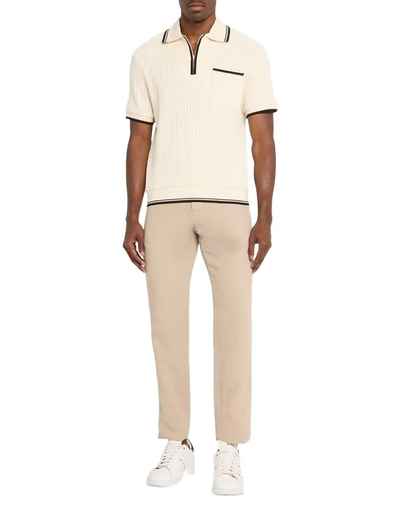 Mackage Men's Estaban Crochet Knit Polo Shirt | Image 1 Mackage Men's Estaban Crochet Knit Polo Shirt | Image 1