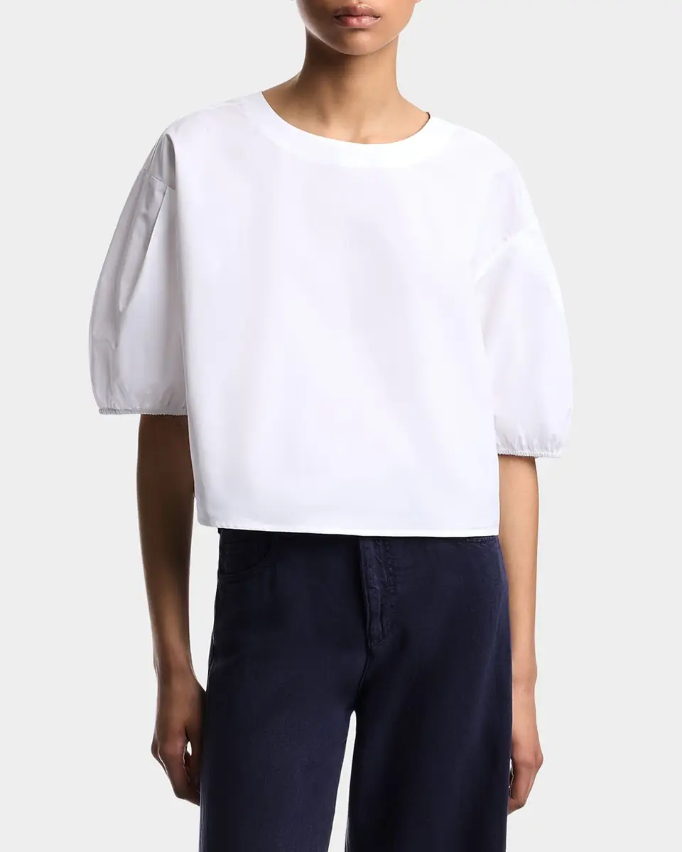 Emporio Armani Puff-Sleeve Cotton Blouse | Thumbnail 3