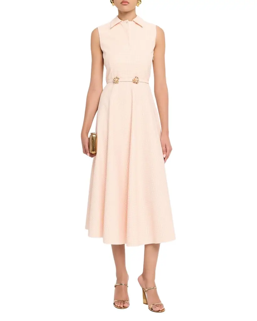 Chiara Boni La Petite Robe Noori Belted Gingham-Print Midi Dress | Image 1 Chiara Boni La Petite Robe Noori Belted Gingham-Print Midi Dress | Image 1