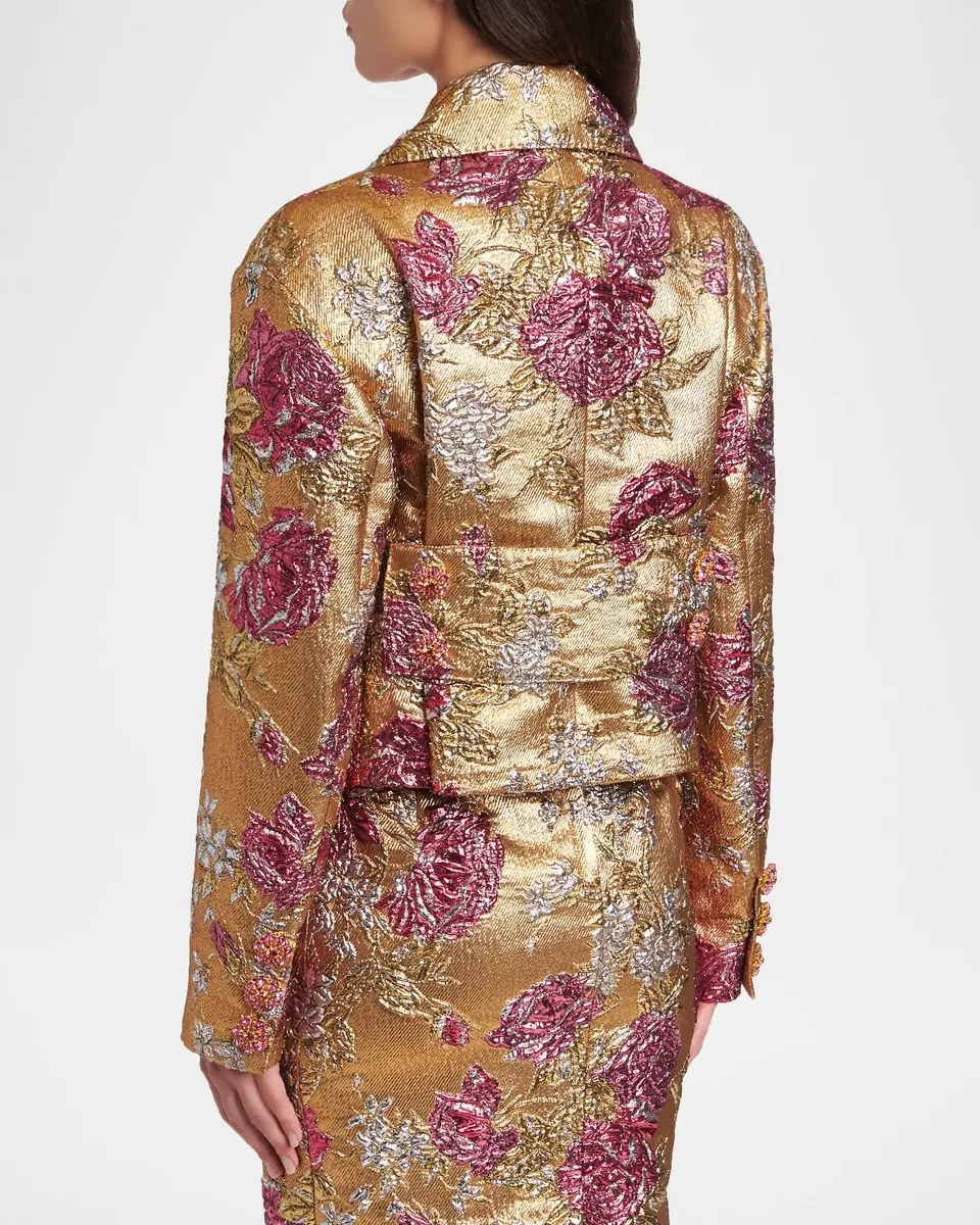 Dolce & Gabbana Metallic Floral Jacquard Double-Breasted Jacket | Thumbnail 2 Dolce & Gabbana Metallic Floral Jacquard Double-Breasted Jacket | Thumbnail 2