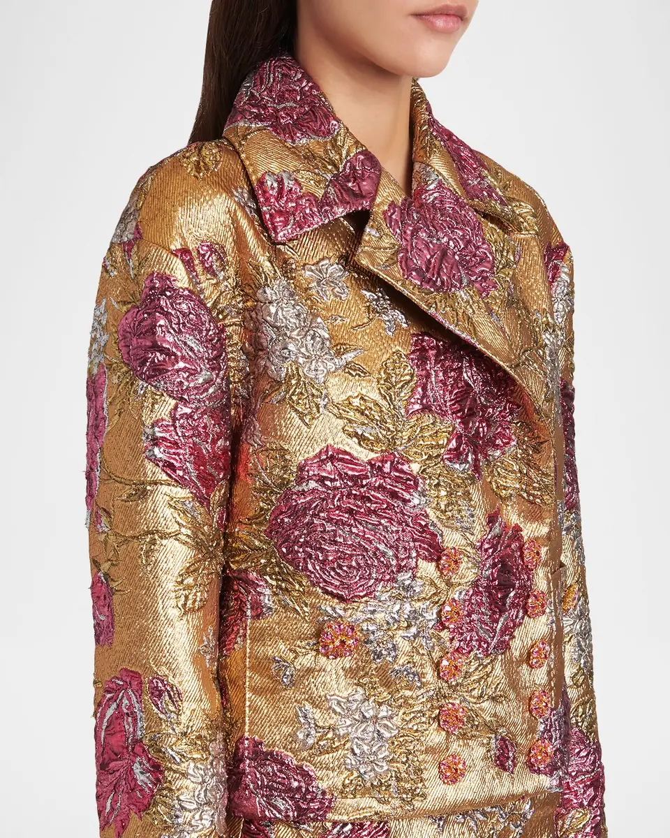 Dolce & Gabbana Metallic Floral Jacquard Double-Breasted Jacket | Thumbnail 4 Dolce & Gabbana Metallic Floral Jacquard Double-Breasted Jacket | Thumbnail 4