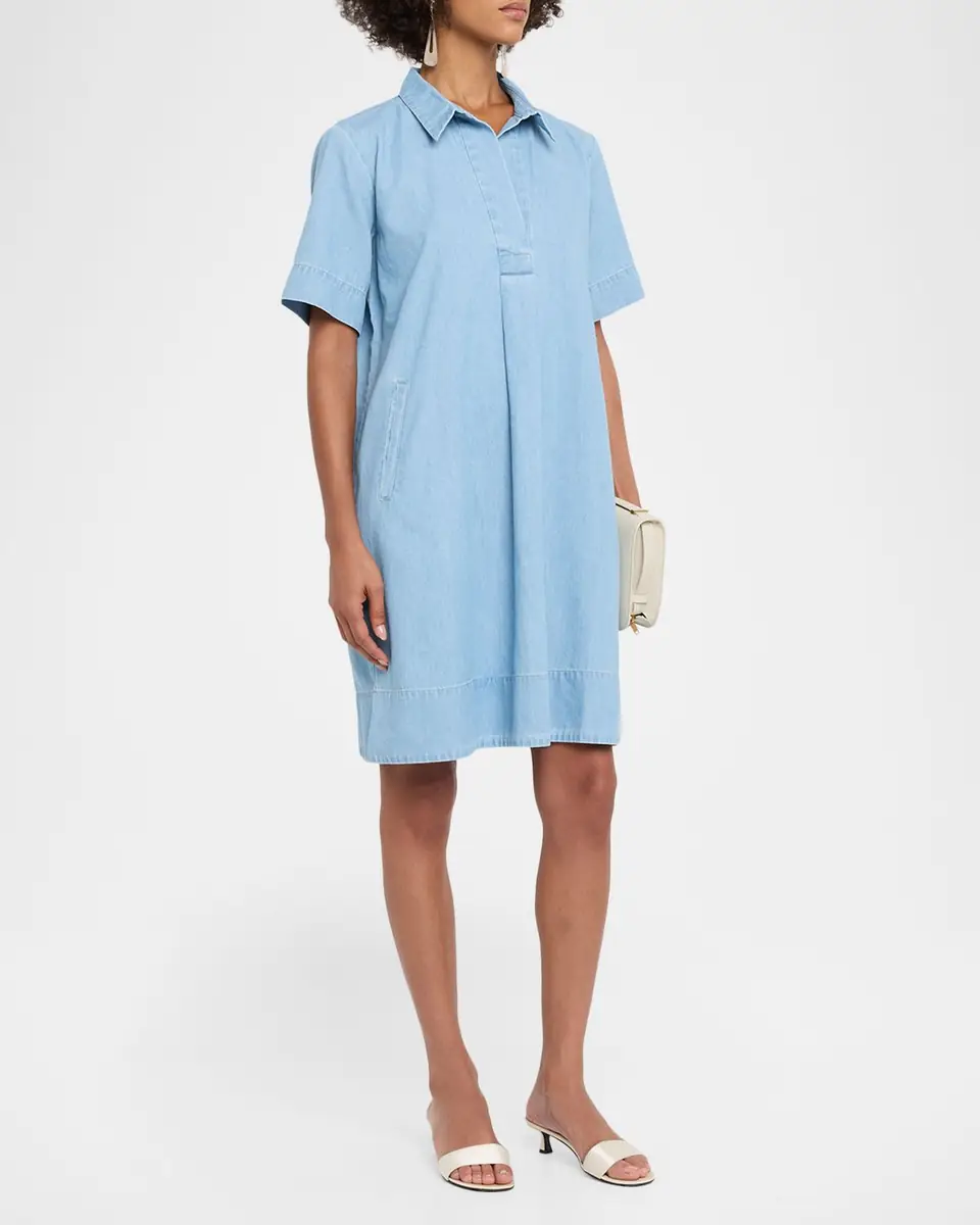 Eileen Fisher Organic Cotton Denim Shift Dress | Thumbnail 3 Eileen Fisher Organic Cotton Denim Shift Dress | Thumbnail 3