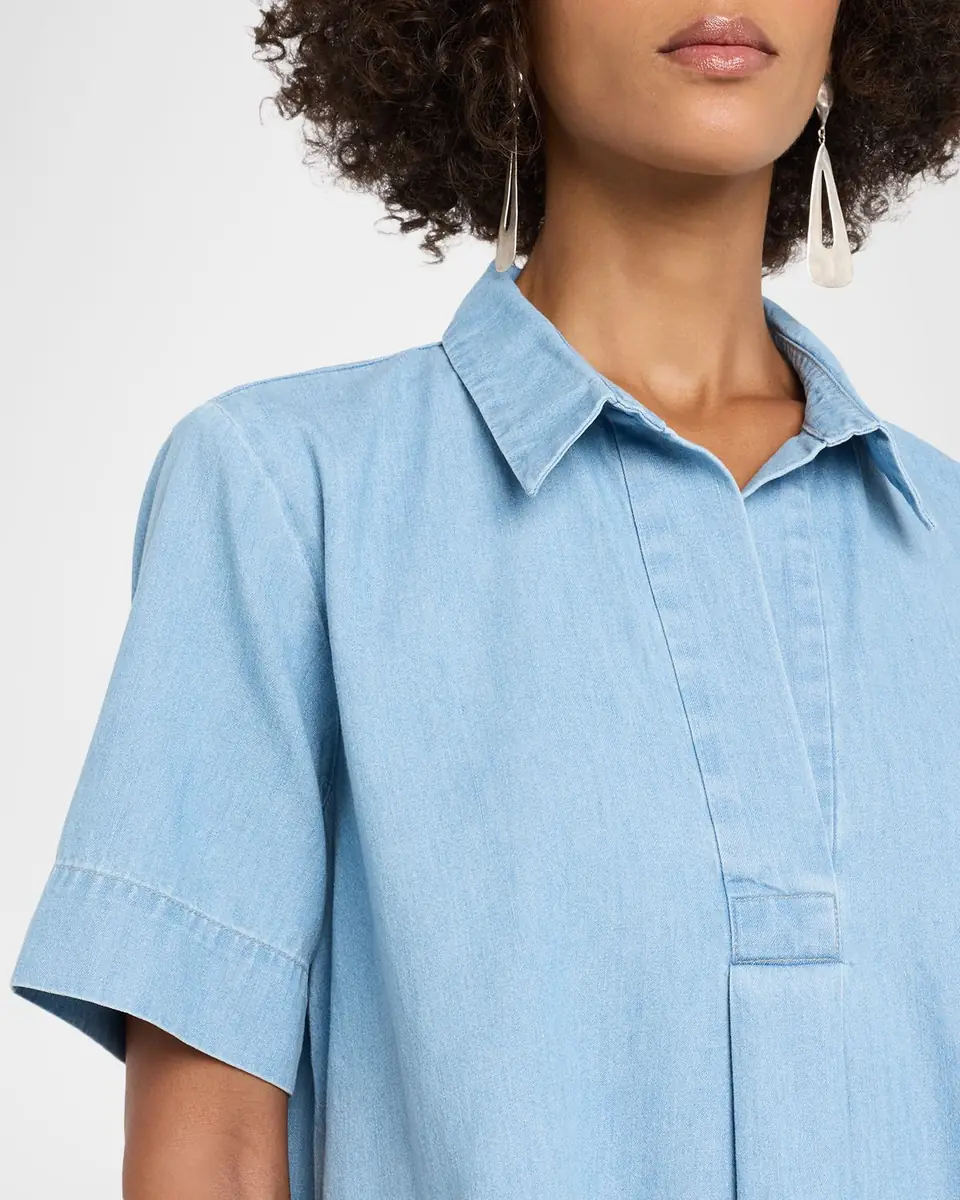 Eileen Fisher Organic Cotton Denim Shift Dress | Thumbnail 4 Eileen Fisher Organic Cotton Denim Shift Dress | Thumbnail 4