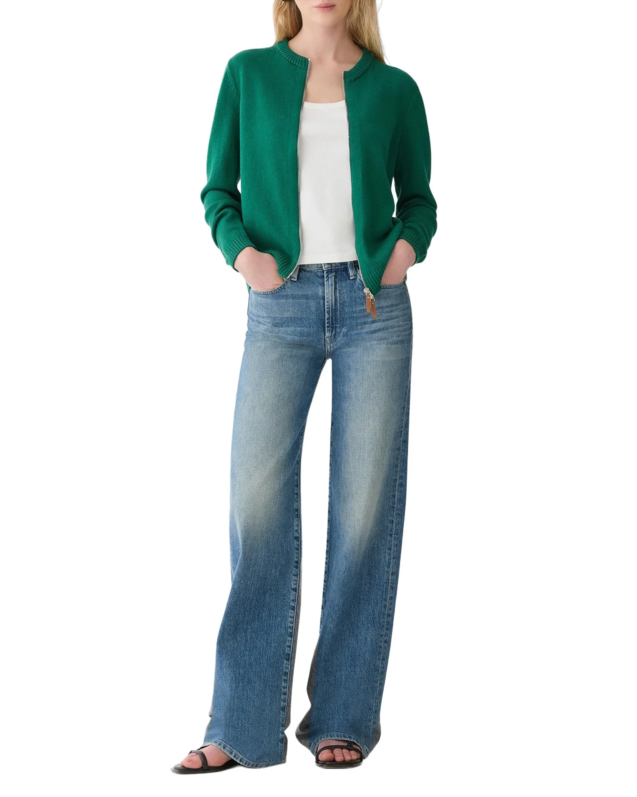 Crewneck Cotton-Silk Cardigan
