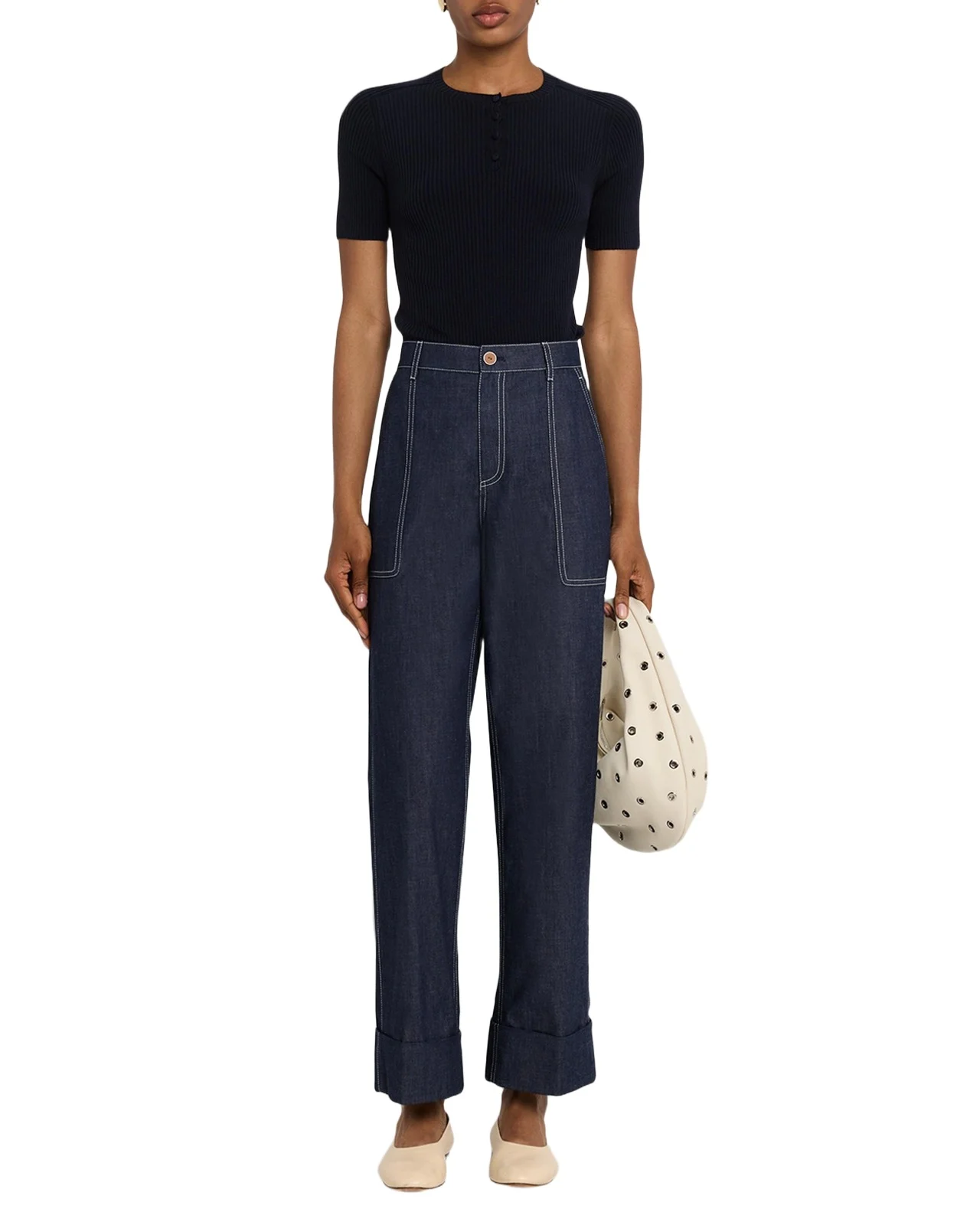 Highline Cropped Cotton Chambray Pants Highline Cropped Cotton Chambray Pants