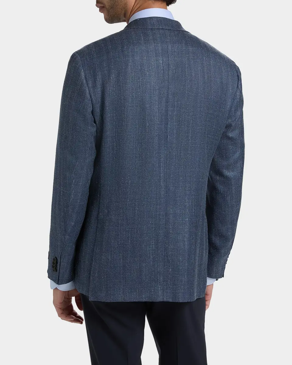 Canali Men's Denim Herringbone Single-Breasted Sport Coat | Thumbnail 2 Canali Men's Denim Herringbone Single-Breasted Sport Coat | Thumbnail 2