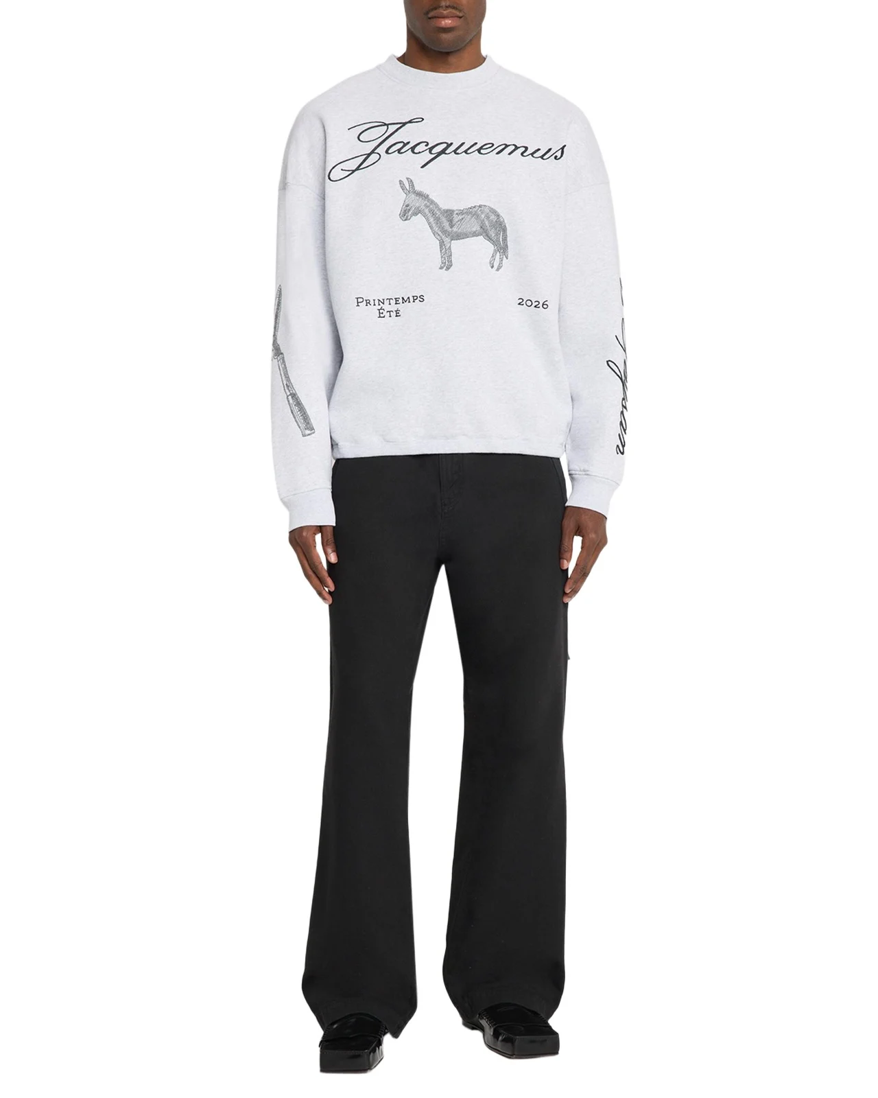 Jacquemus Men's Embroidered Le Paysan Fleece Sweatshirt