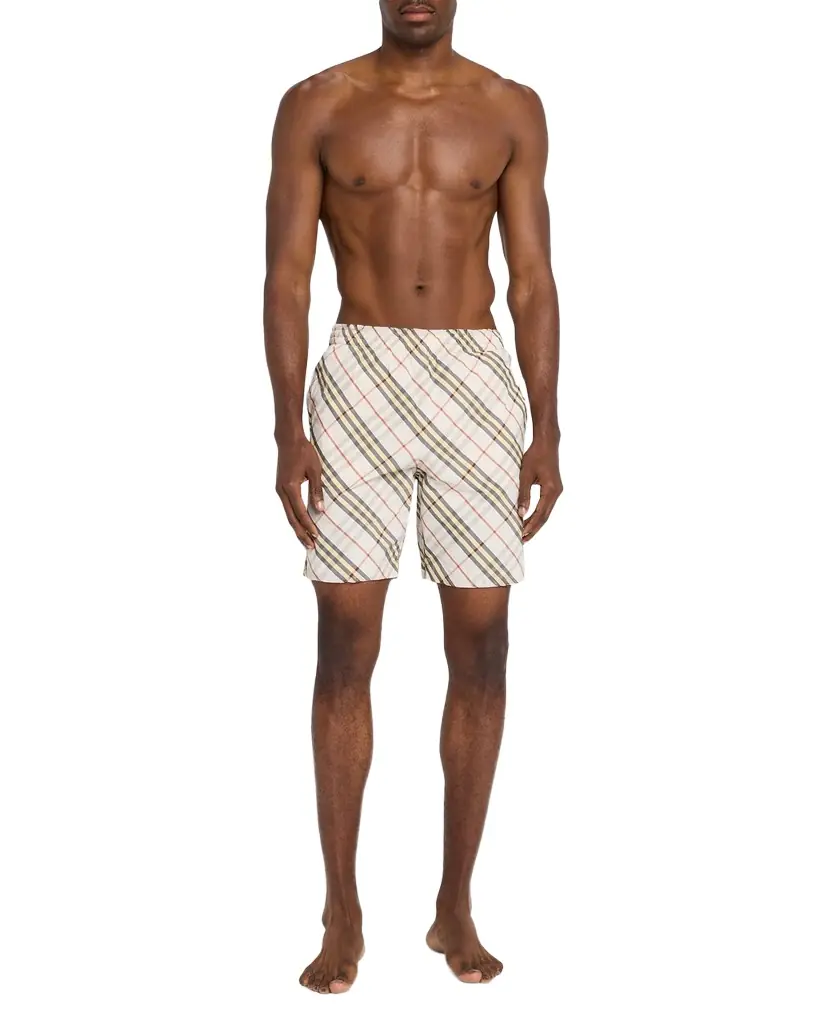 Burberry Men 's Check Nylon Swim Trunks | Image 1 Burberry Men 's Check Nylon Swim Trunks | Image 1