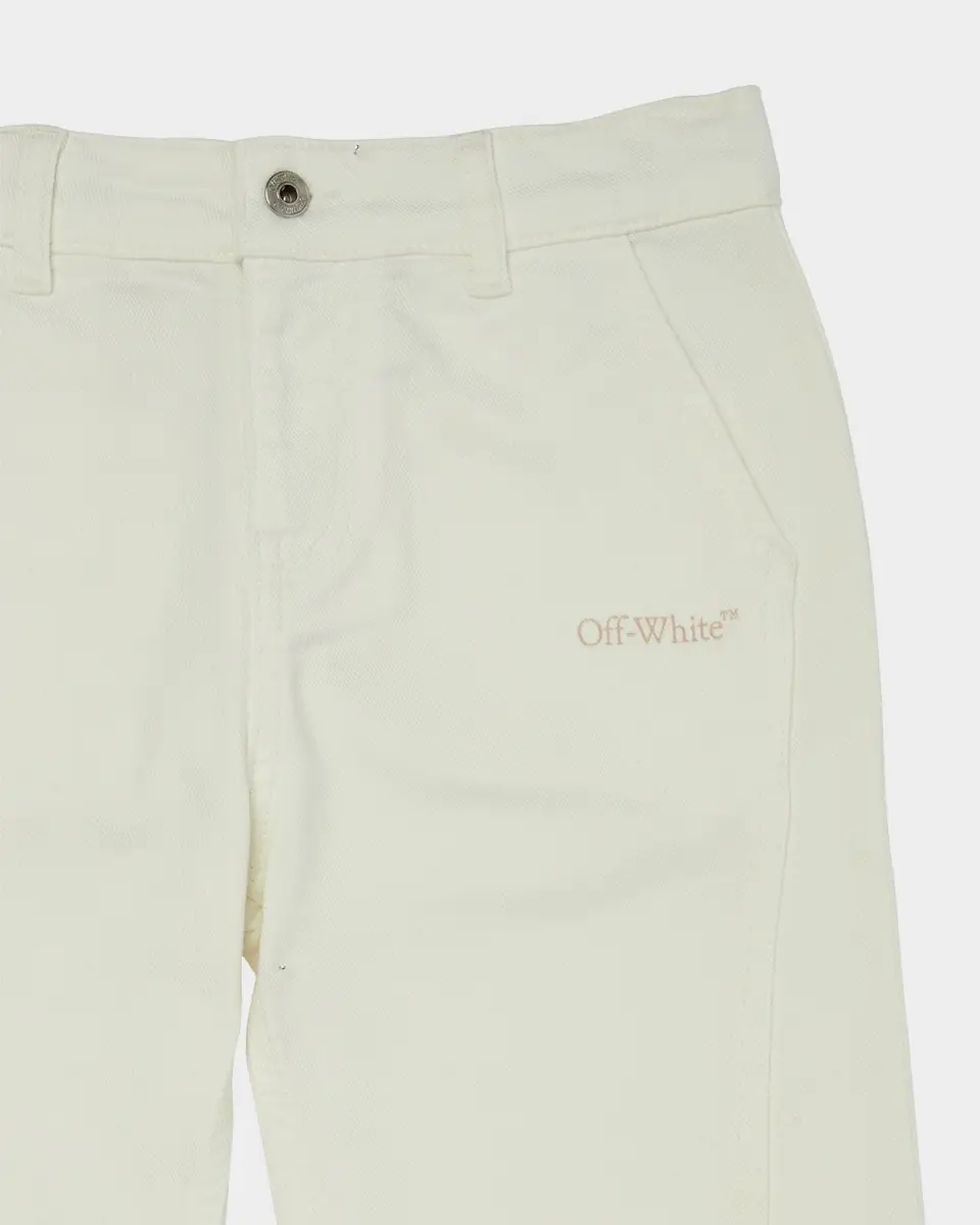 Off-White Girl's Bookish Diagonal Striped Denim Jeans, Size 4-12 | Thumbnail 2 Off-White Girl's Bookish Diagonal Striped Denim Jeans, Size 4-12 | Thumbnail 2