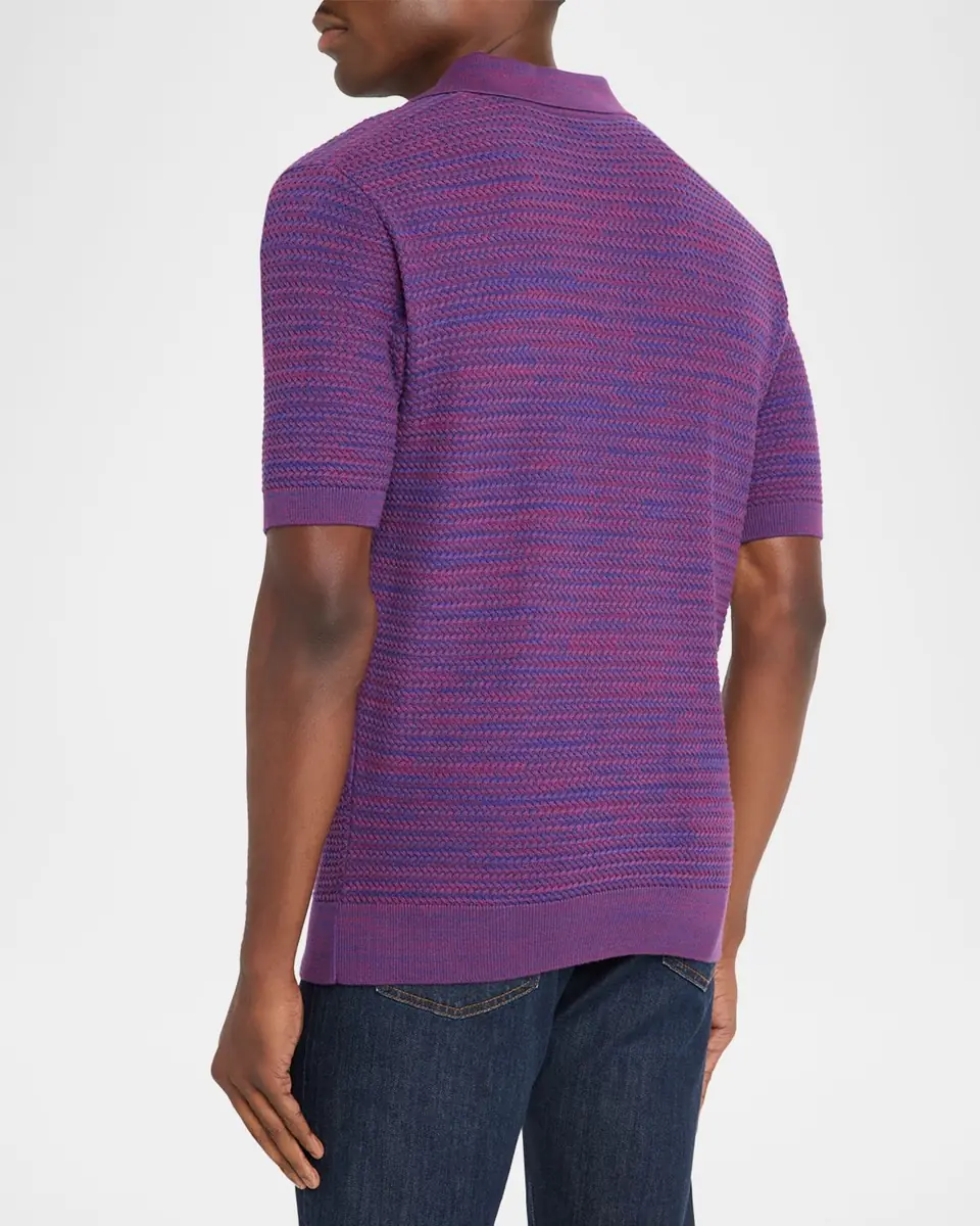 Etro en's Johnny Collar Open-Knit Polo Sweater | Thumbnail 2 Etro en's Johnny Collar Open-Knit Polo Sweater | Thumbnail 2